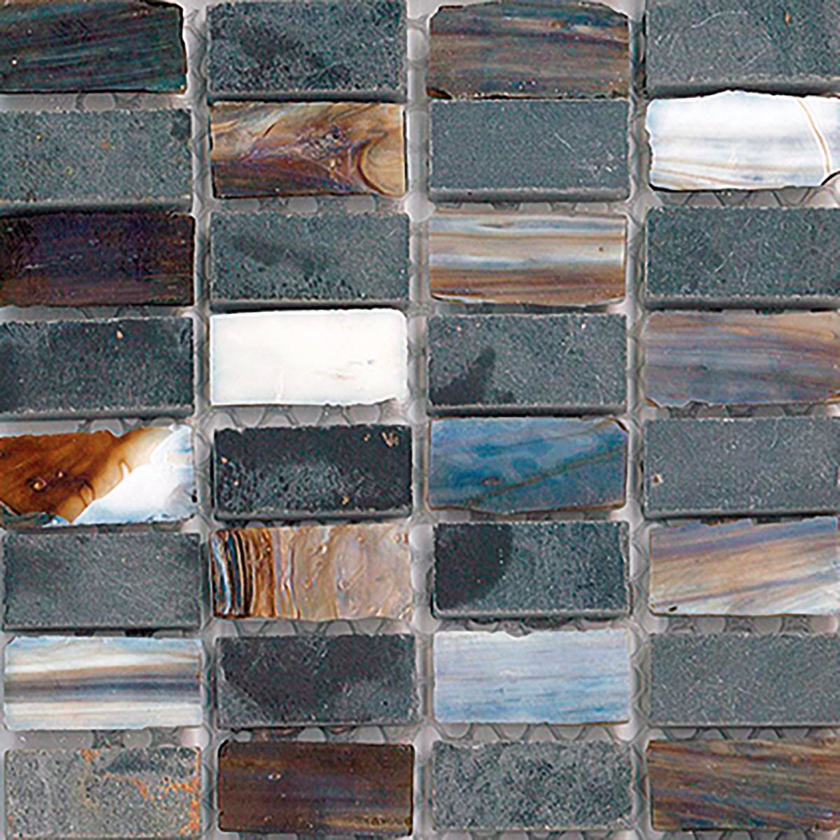 Campione di mosaico Campione Brume Noir H 10 x L 10 cm grigio