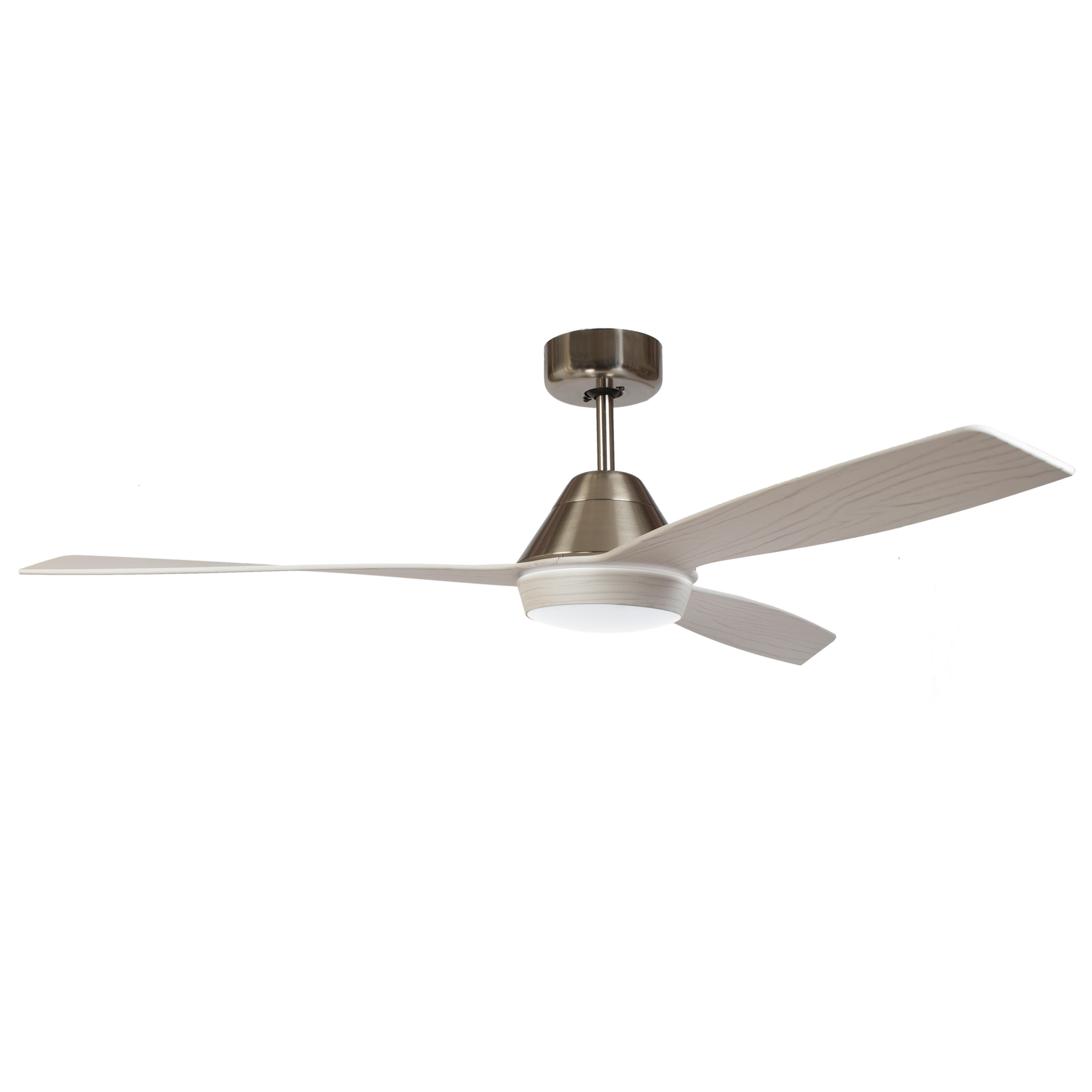 WESTINGHOUSE LIGHTING - 72208 Ventilatore Da Soffitto In Nichel Lucido Graham 132cm Kit Di Luce Led Dimmerabile Con Vetro Opale Smarigliato Paralume A Gabbia Telecomando 54 W Titanio 7220840