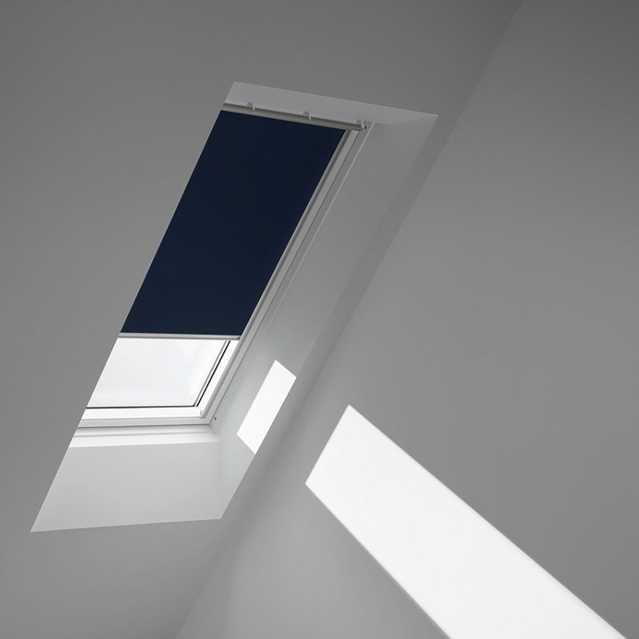 Tenda Oscurante Originale VELUX Per FK06 - Blu Scuro Con Guide Grigie, Totale Oscuramento, Termoisolante