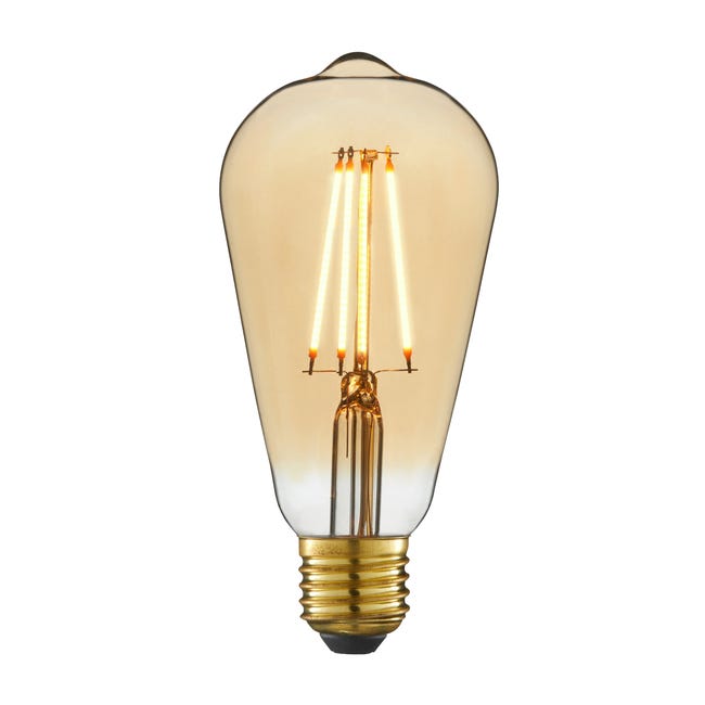 Lampadina Led Vintage A Globo Ambra In Vetro Attacco E27., Lampadine Vintage E27 - Foto 8