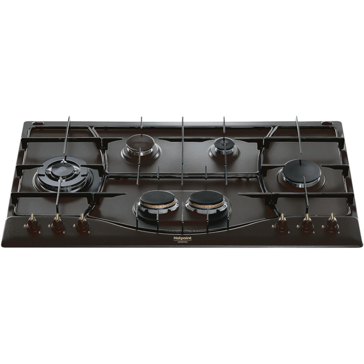 Piano cottura 6 fuochi L 87 cm PHN 960MST (AN) R/HA HOTPOINT grigio  antracite griglie in acciaio smaltato | Leroy Merlin