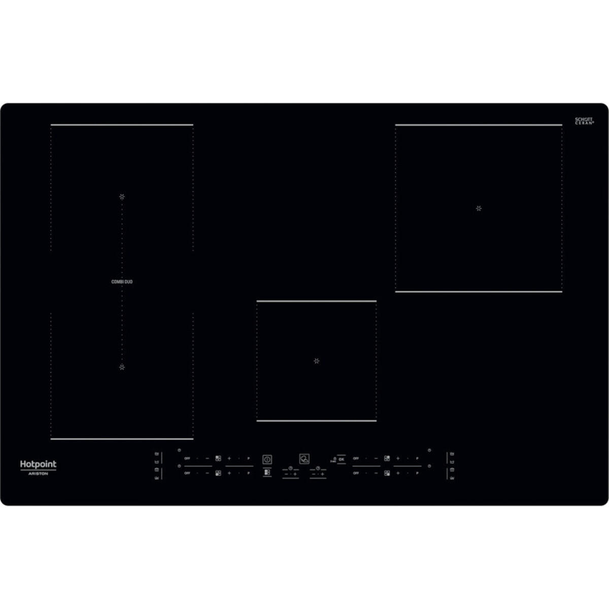 Piano cottura induzione 4 zone L 77 cm HB 0577B NE HOTPOINT nero | Leroy  Merlin