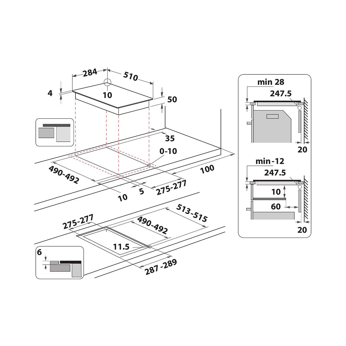 Piano cottura induzione 2 zone L 28.4 cm HQ 0930S NE HOTPOINT nero | Leroy  Merlin