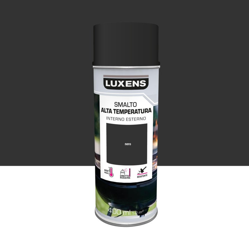 Smalto spray alta temperatura base solvente LUXENS nero opaco 0.4 L