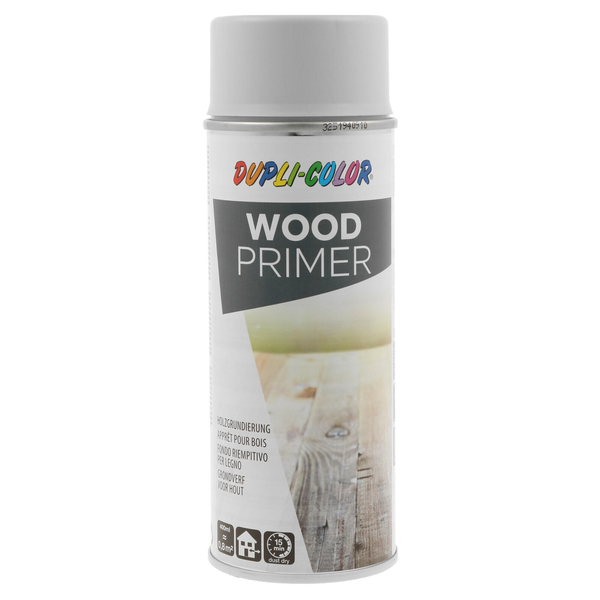 Fondo spray per legno base solvente DUPLI COLOR WOOD PRIMER grigio