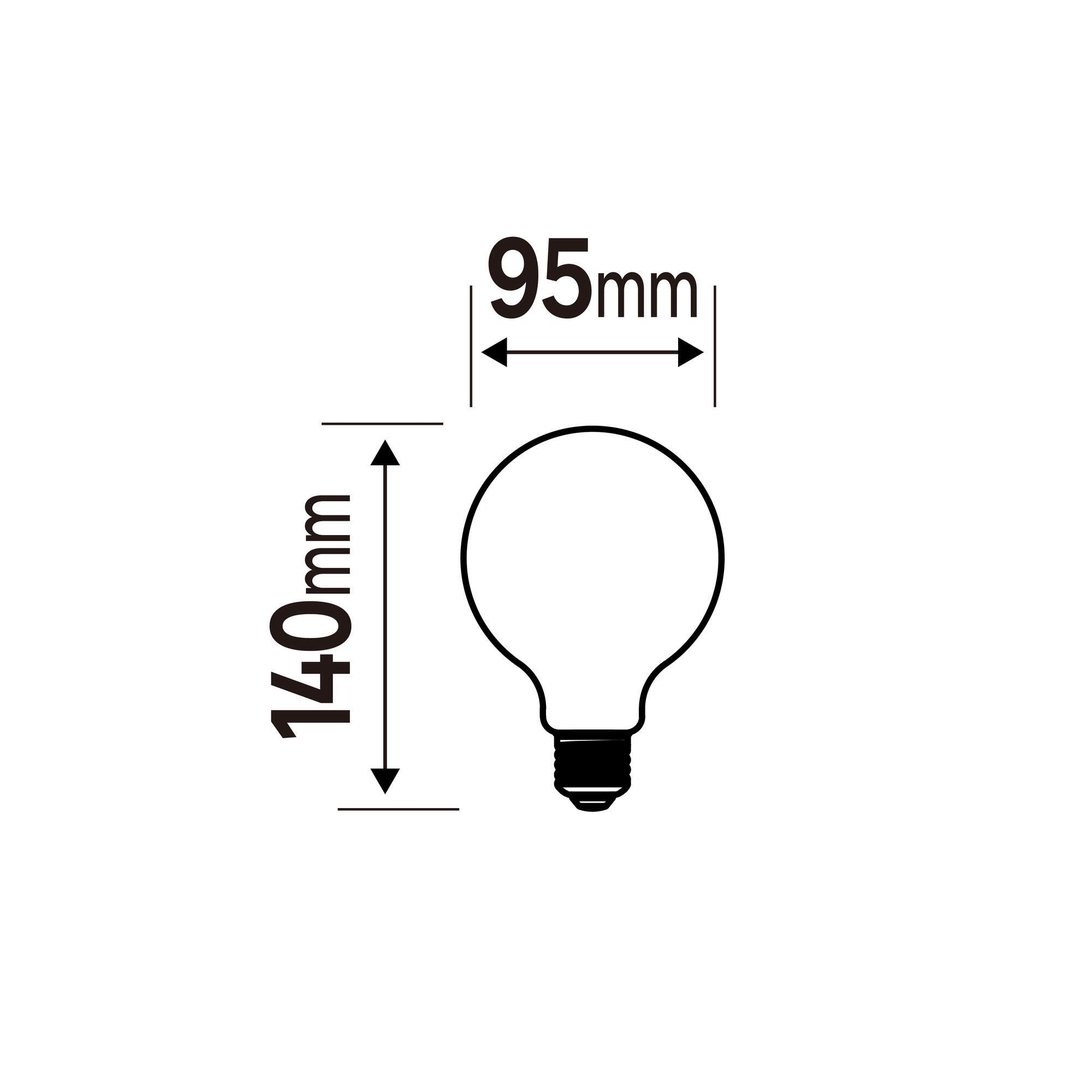 Lampadina decorativa LED filamento, E27, Globo, Fumé, 5.8W=470LM (equiv 40 W), 360° , LEXMAN - 3