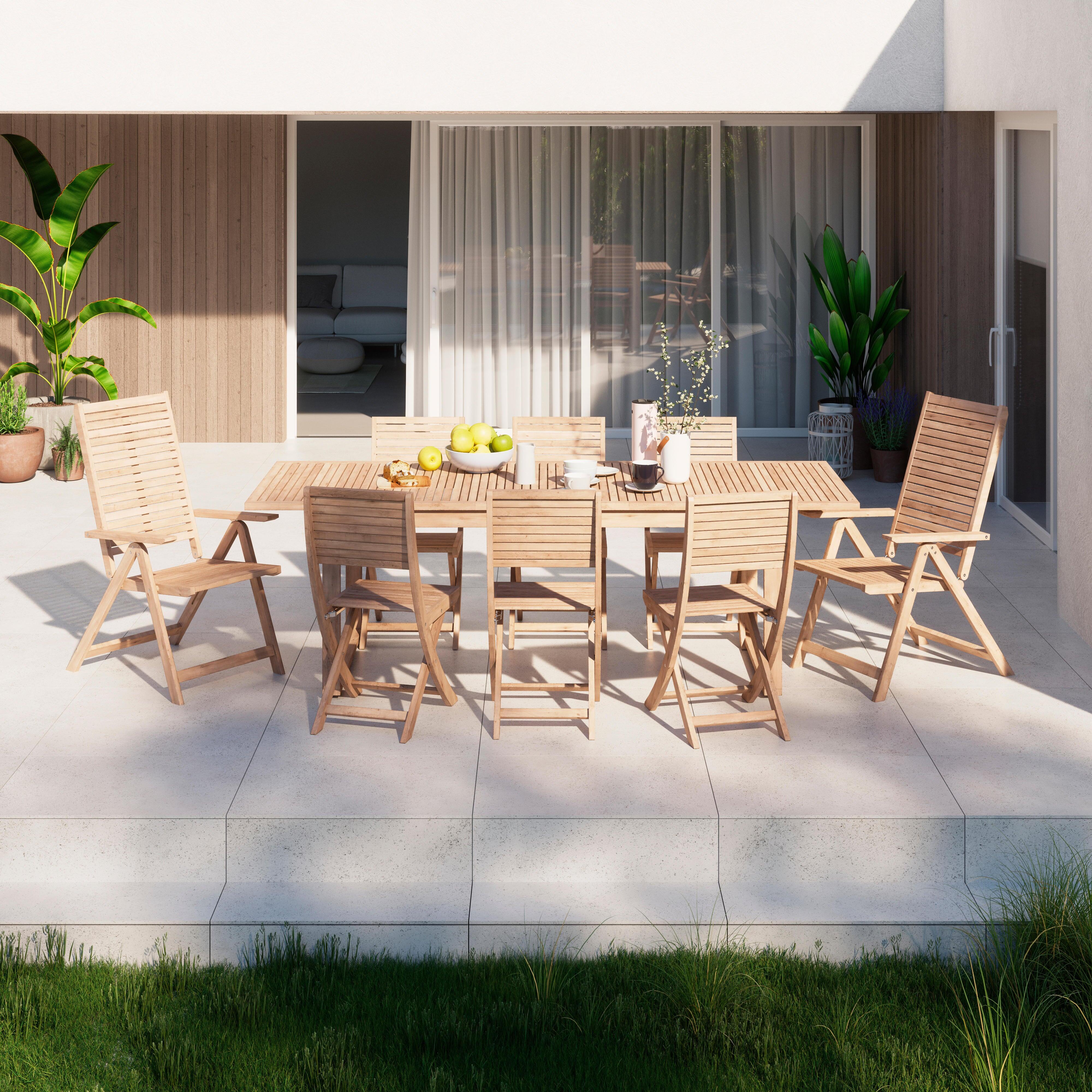 Sedia da giardino senza cuscino pieghevole in legno Solaris NATERIAL colore acacia - 29