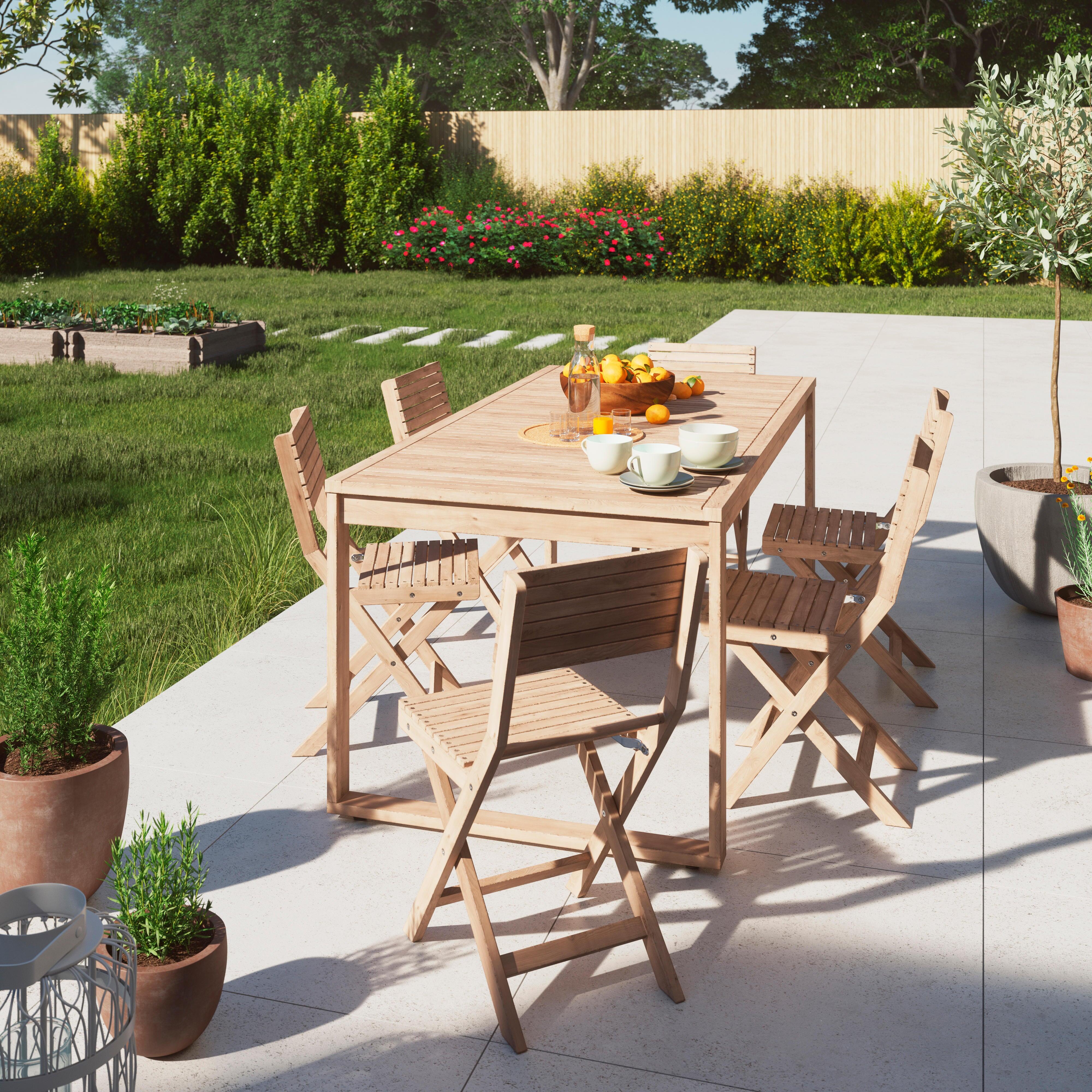 Tavolo da giardino allungabile rettangolare Solaris NATERIAL con piano in legno L 180/240 x P 90 cm - 9