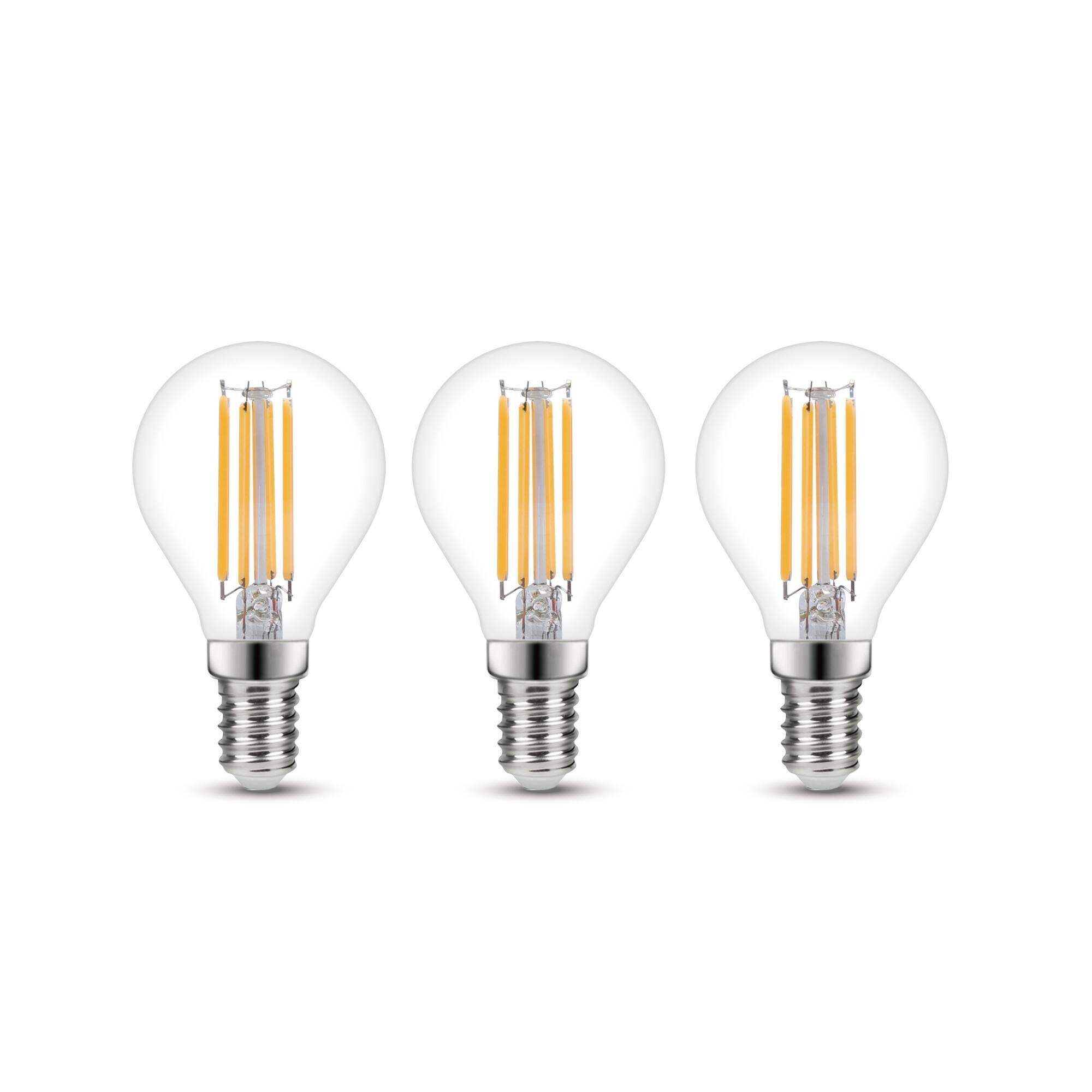 Set di 3 lampadine LED filamento, E14, Sferico, Trasparente, 4.5W=470LM (equiv 40 W), 360° , LEXMAN - 2