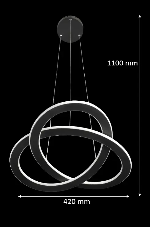 Lampadario Moderno Rolimare nero, in inox, D. 42 cm, 2 luci, EGLO - 4
