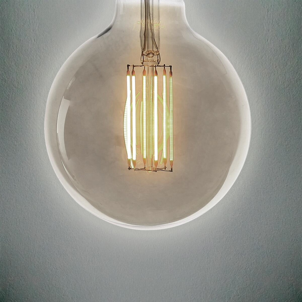 Lampadina decorativa LED, E27, Globo, Ambra, Luce calda, 6W=400LM (equiv 28 W), 360° dimmerabile, ON - 5