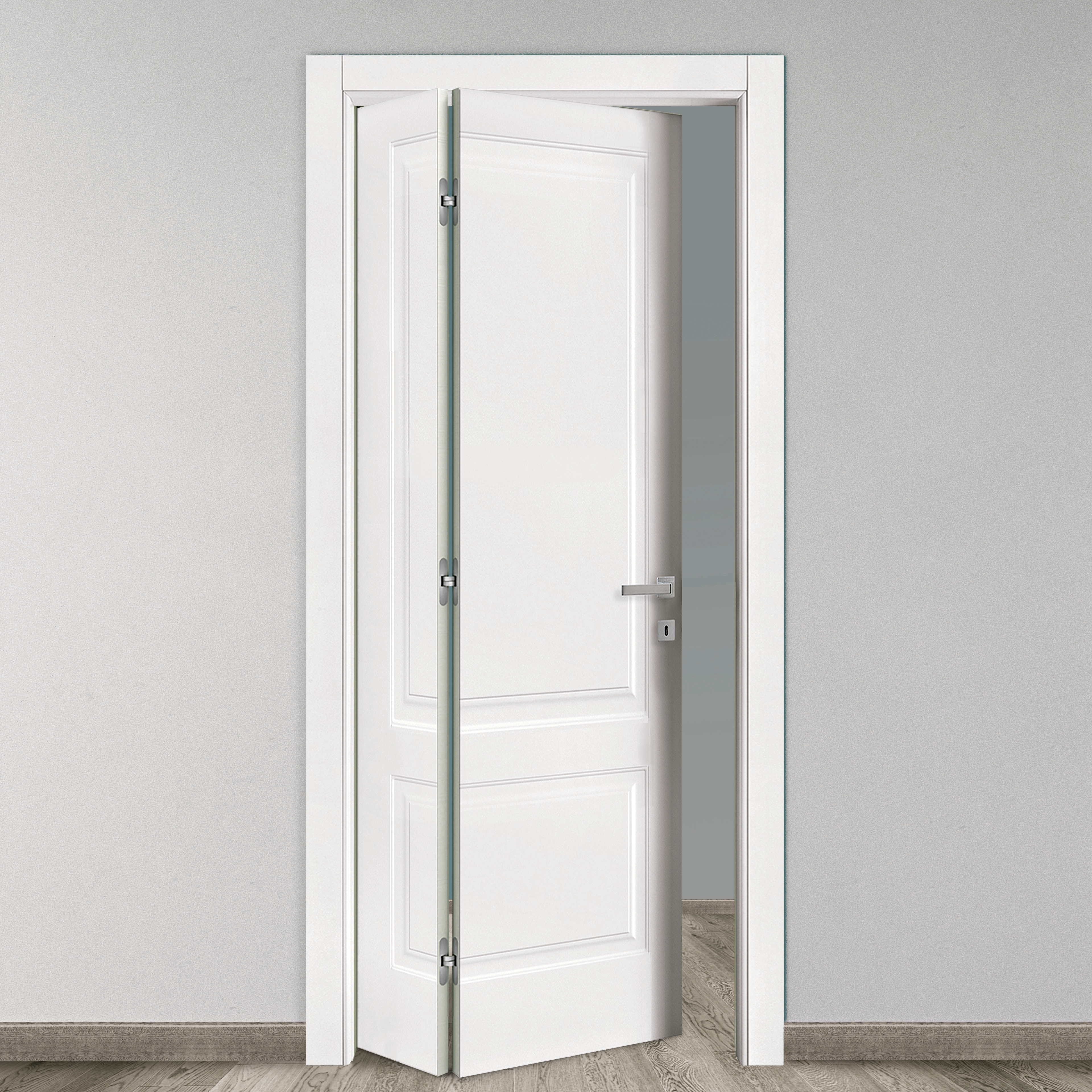 Porta pieghevole asimmetrica Deneb bianco laccato L 70 x H 210 cm sinistra - 1