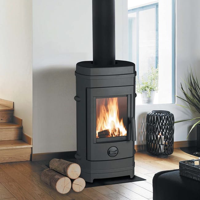 stufa a legna invicta remilly 7 kw antracite leroy merlin