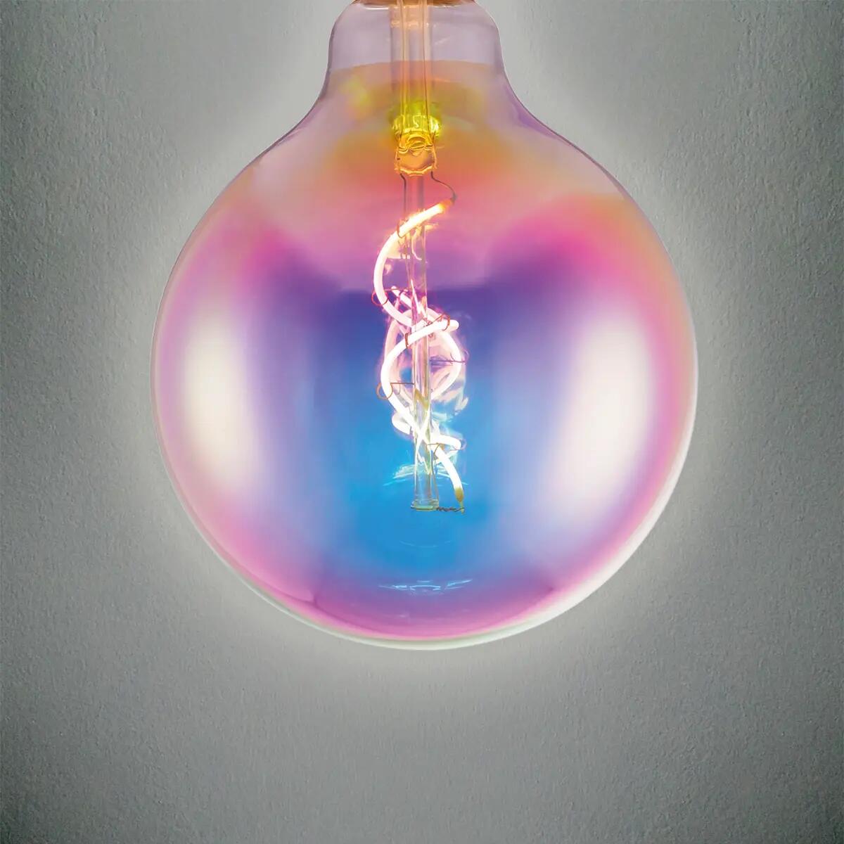 Lampadina decorativa LED, E27, Globo, Multicolore, Luce calda, 4W=250LM (equiv 4 W), 360° , ON - 3