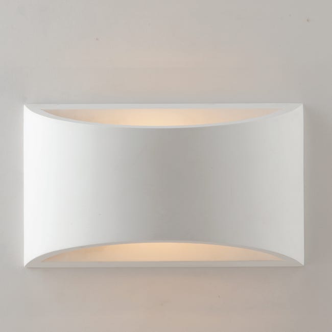 Applique design Astron-ap bianco verniciabile, in gesso, 11.5 x 19.9 cm, 2 luci INTEC - 1