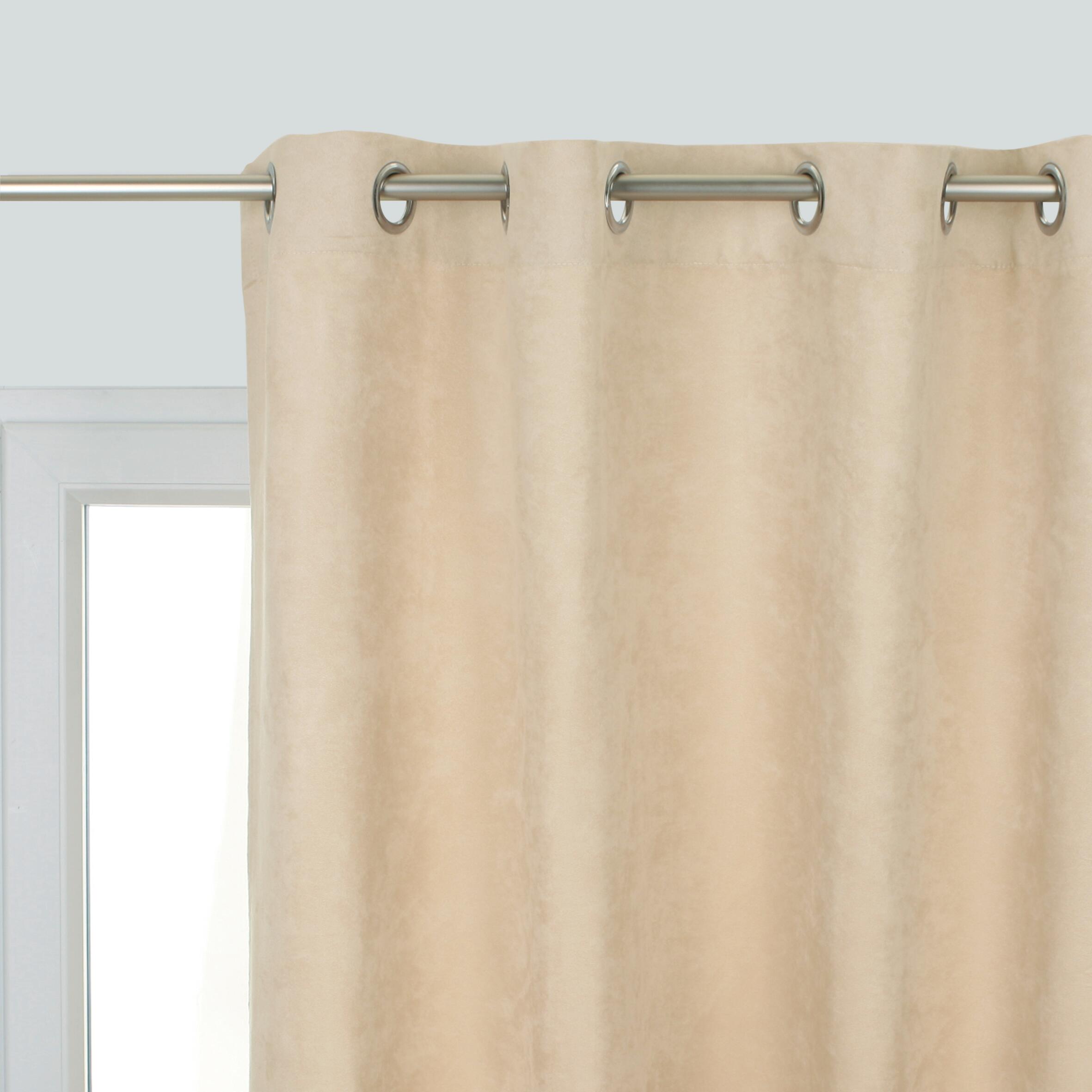 Douceur D'Intérieur Tenda Con Occhielli 140x240 Cm, Velo Sabbiato Con Stampa Metallica Oro Soleggiato, 100% Poliestere