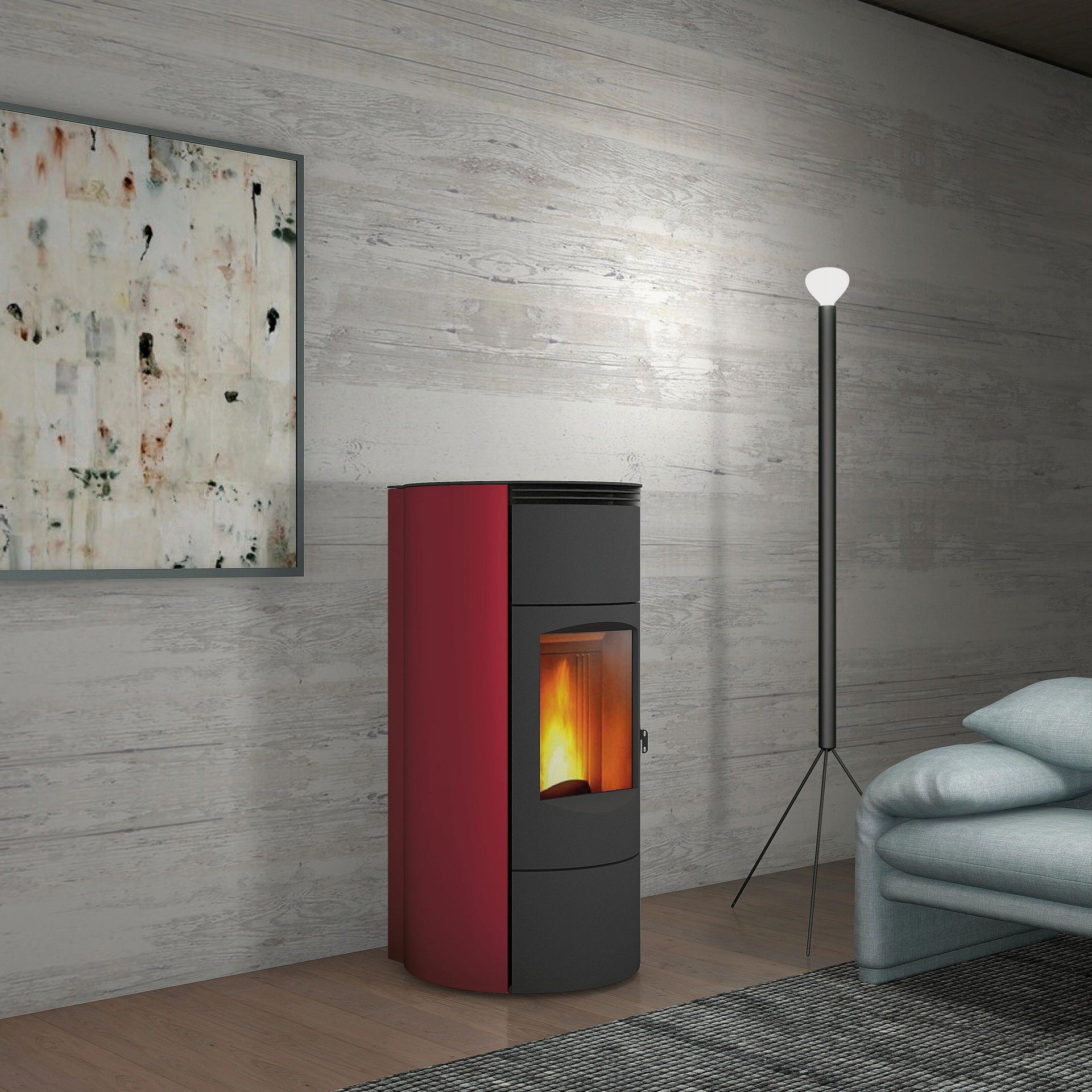 Stufa pellet idro SUPERIOR Tanya 15.6 kW bordeaux