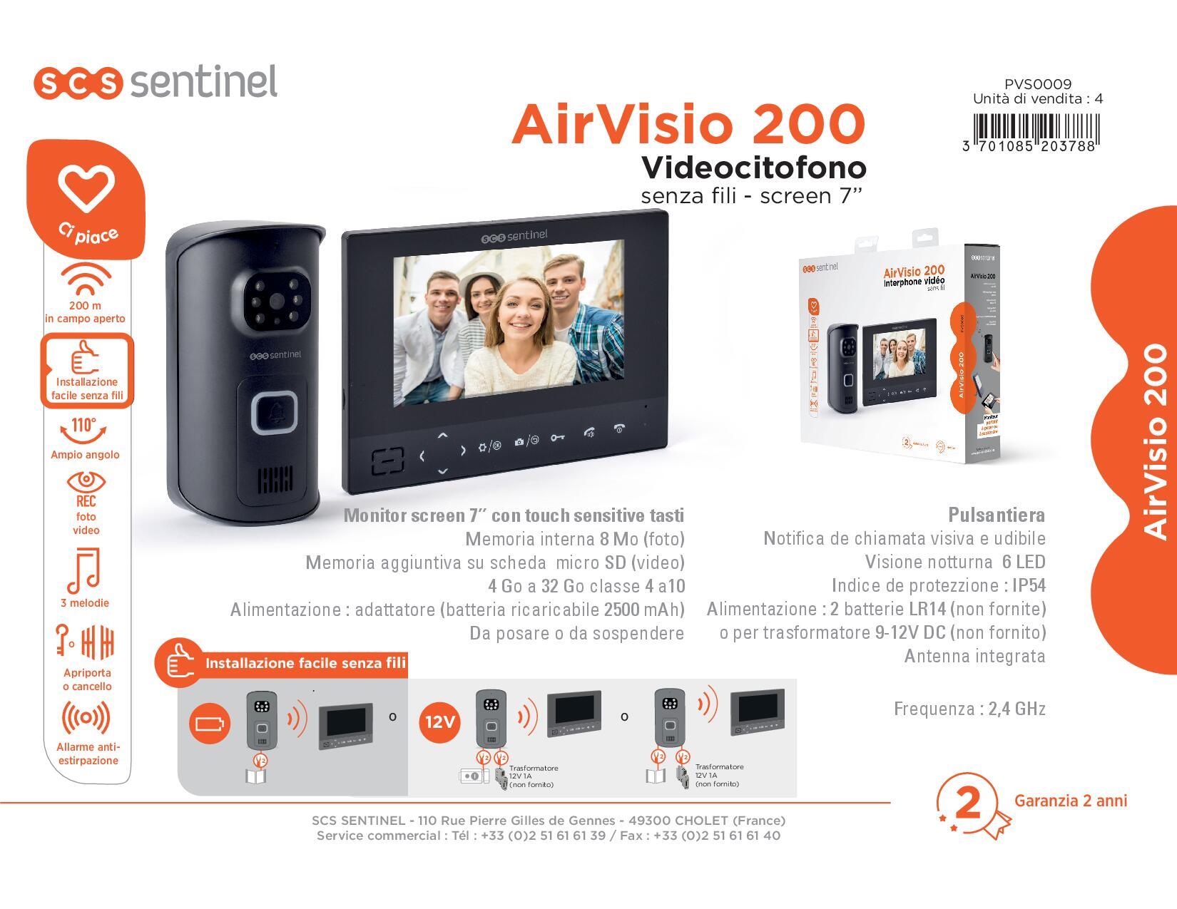 Videocitofono ip monofamiliare SCS SENTINEL AirVisio 200 2 fili - 5