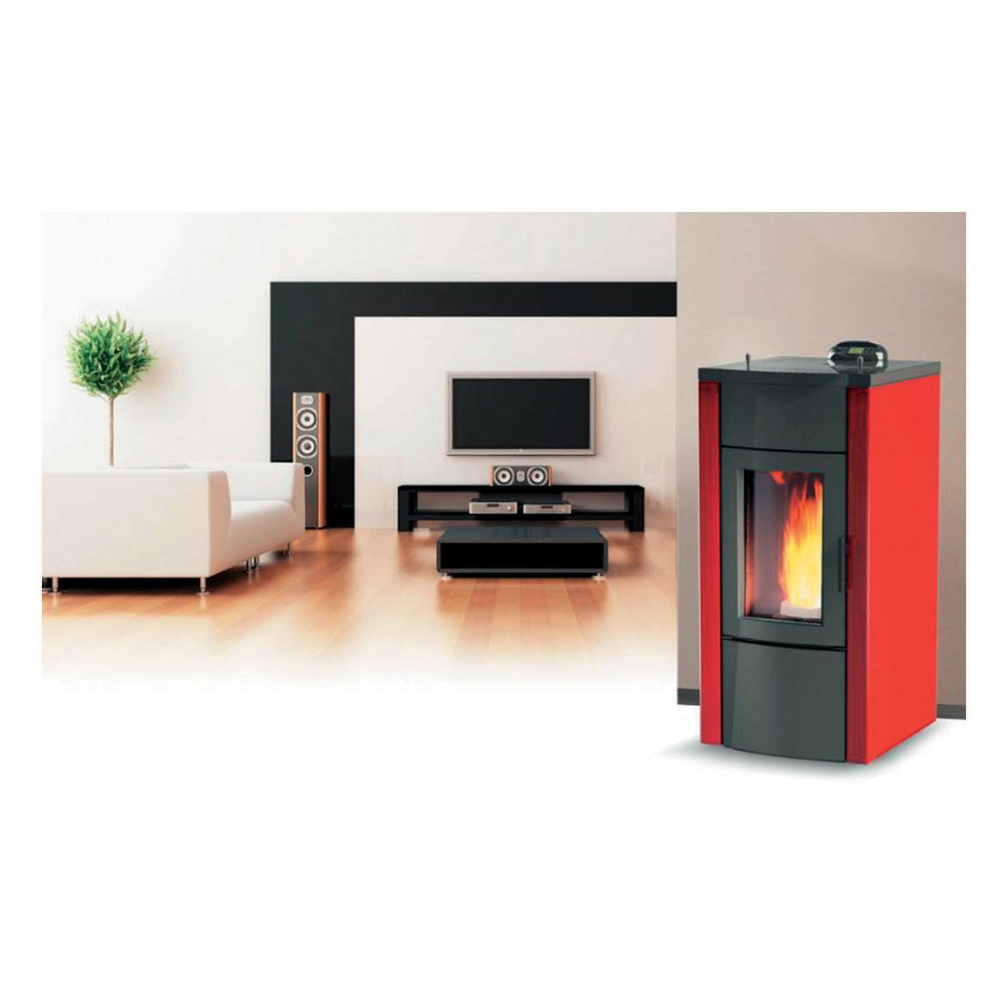 Stufa Pellet Idro ELLEDI Platinum 16 KW Bordeaux | Leroy Merlin