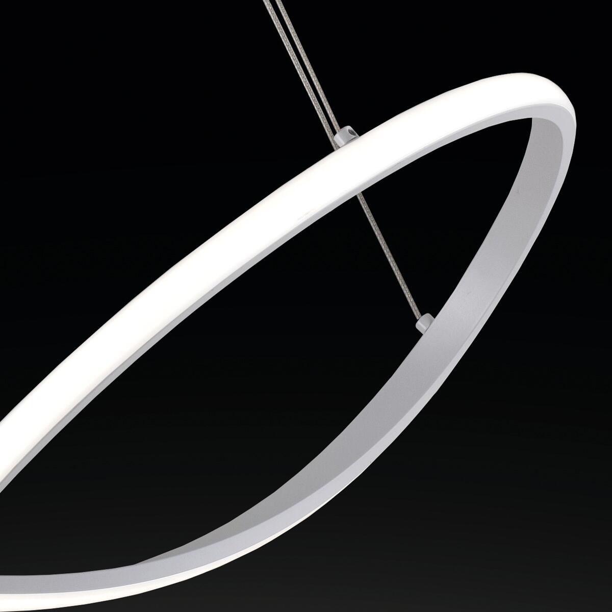 Lampadario Moderno Forever LED integrato bianco, in alluminio, L. 70.5 cm, NOVECENTO - 7
