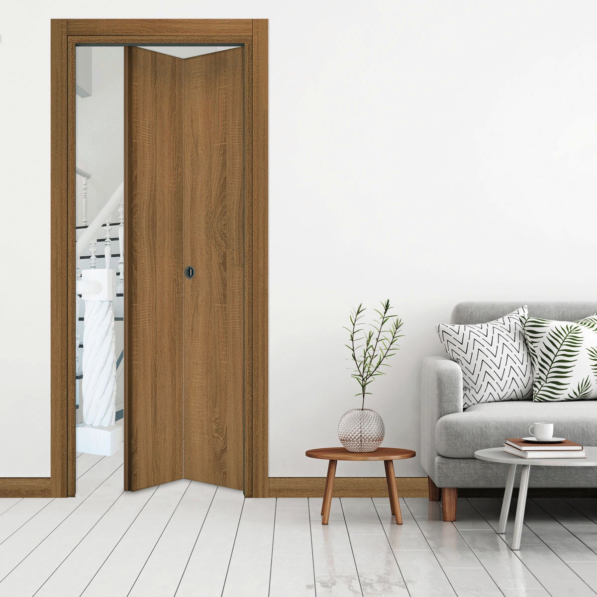 Porta Pieghevole Bamb Noce Bamboo L 60 X H 210 Cm Destra Leroy Merlin