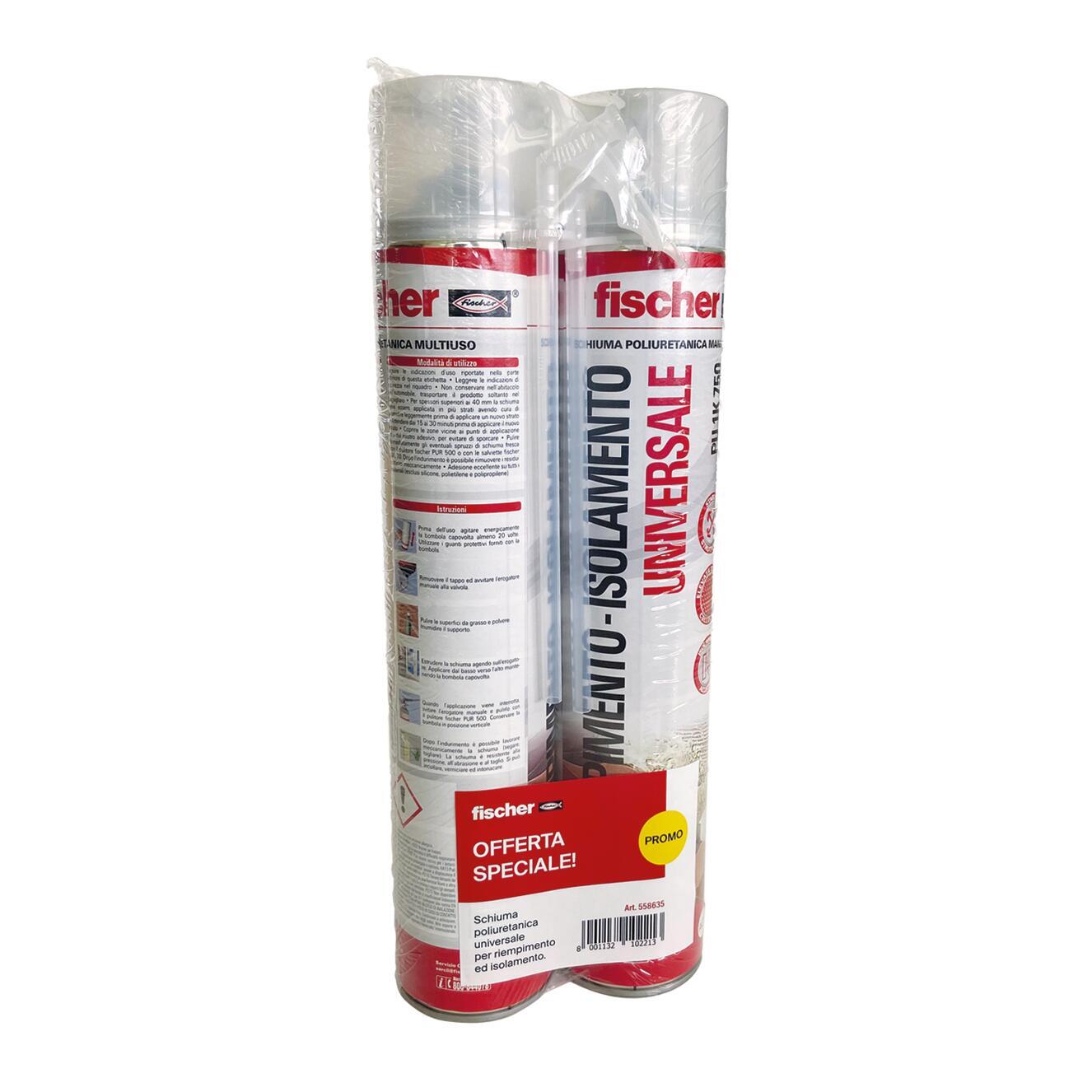 Schiuma di poliuretano FISCHER bianco bipack cartuccia ml