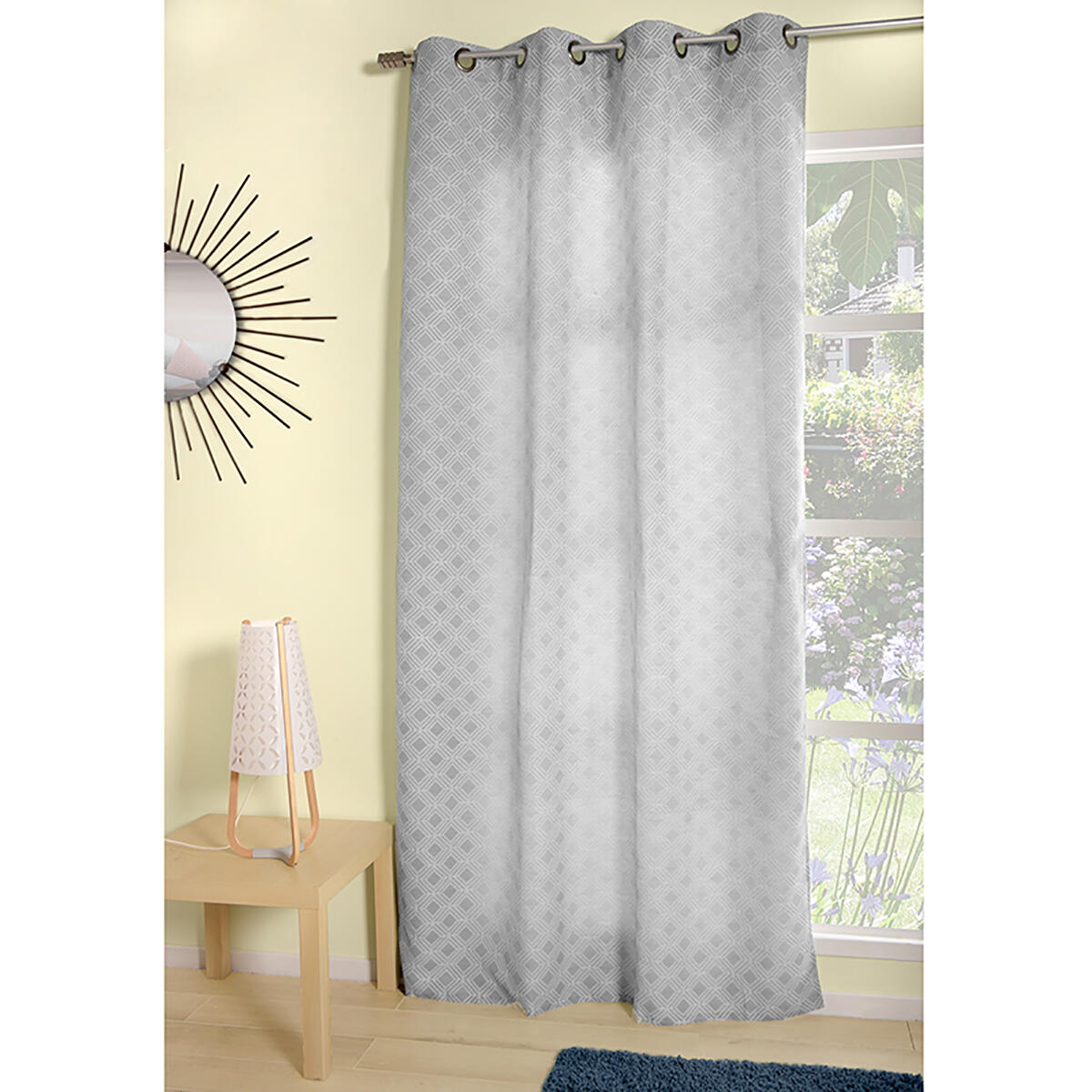 Tenda in bianco e argento 140x280 cm Edelia - douceur d'intérieur