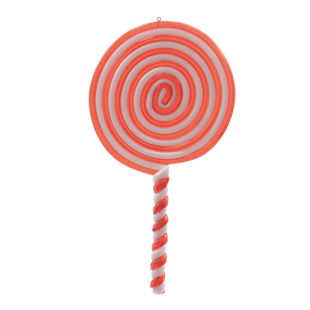 Decorazione per albero di natale Lecca lecca Candy in plastica rosso e bianco H 20 cm, L 10 cmx P 0.8 cm,