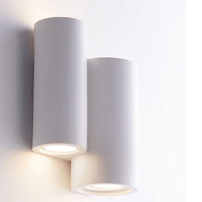 Applique design Banje bianco verniciabile, in gesso, D. 90 cm 21 x 16 cm, 4 luci INTEC - 1