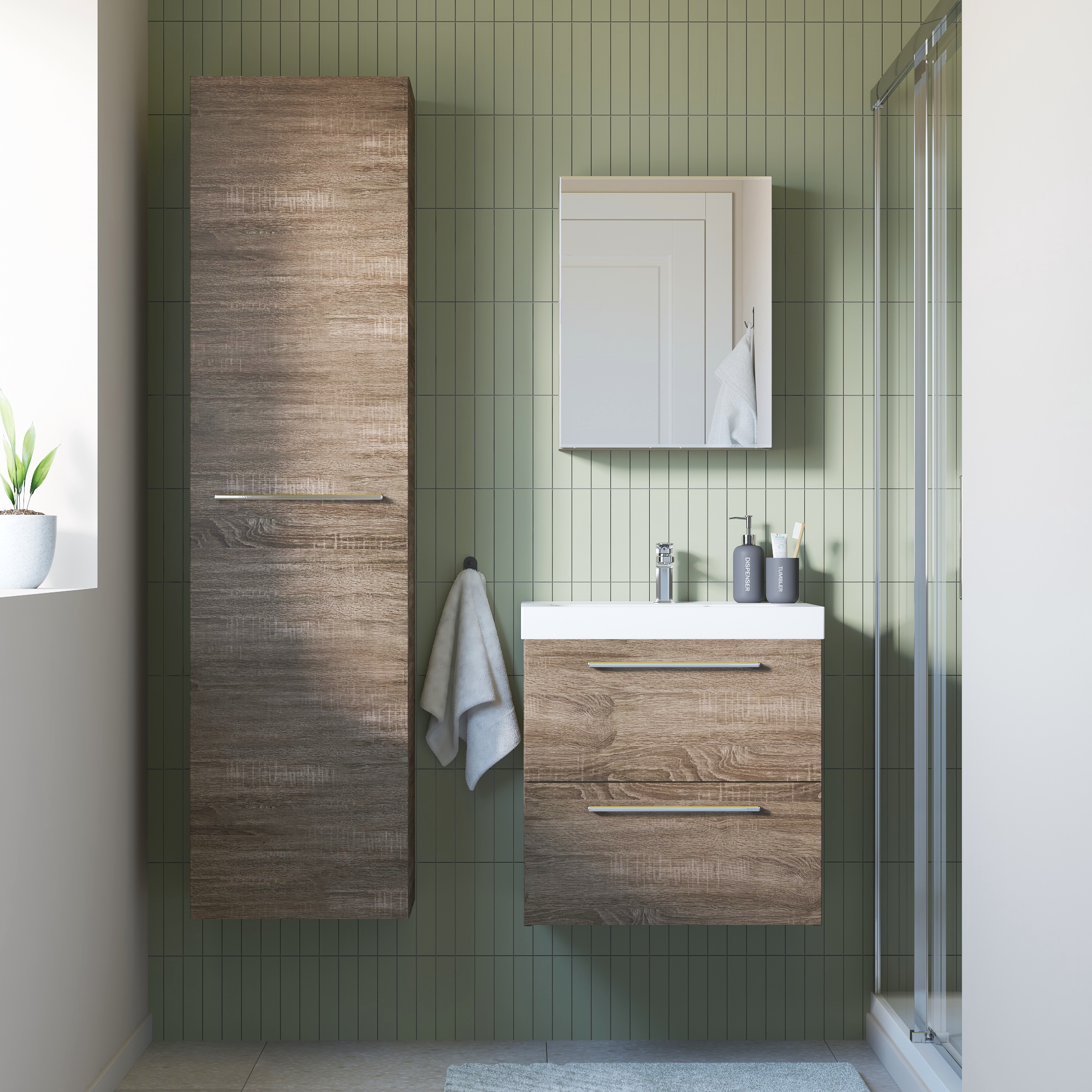 Colonna per mobile bagno Remix L 45 x P 35 x H 180 cm tartufo legno effetto naturale SENSEA - 6