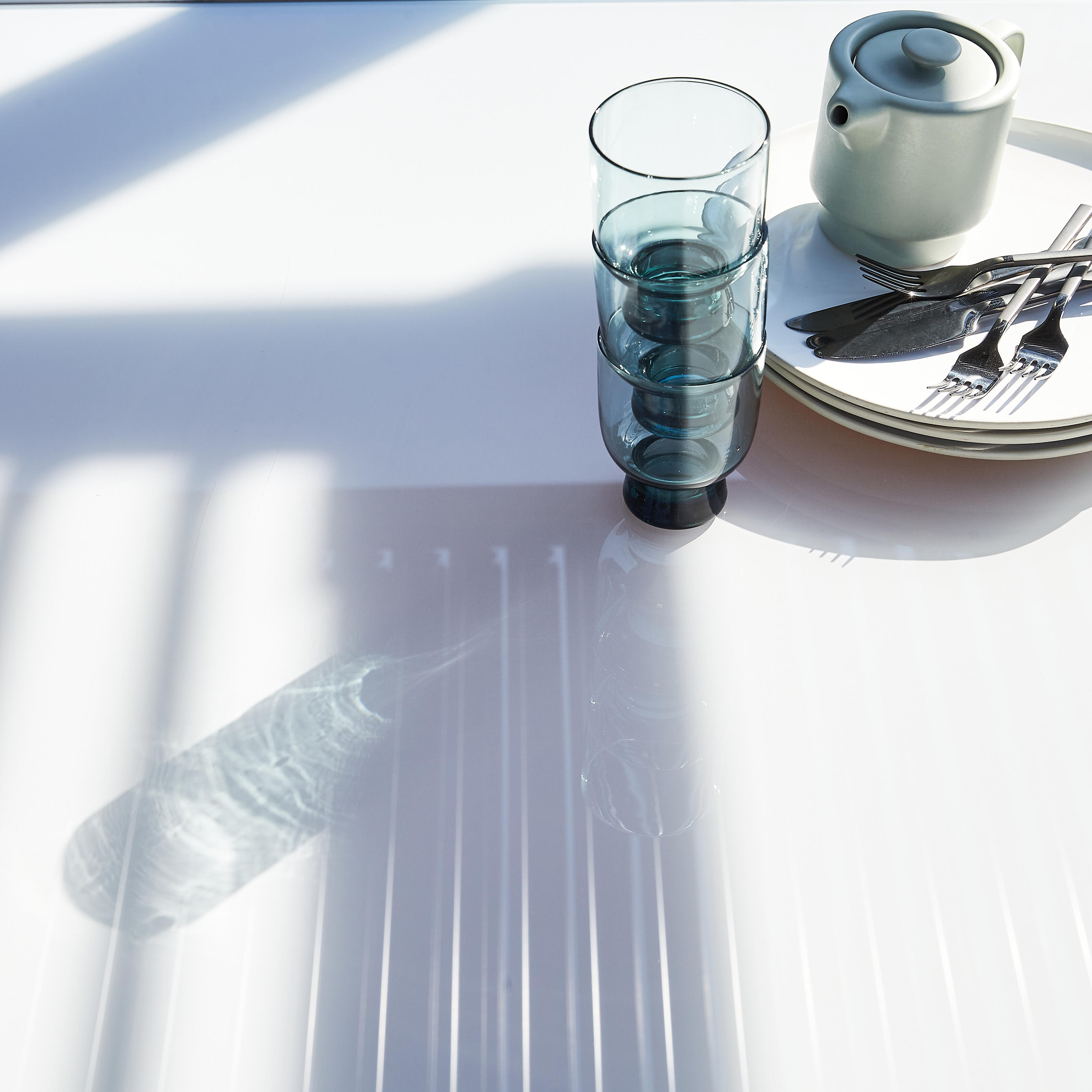 Tavolo da giardino rettangolare Lyra NATERIAL con piano in vetro L 90 x L 160 cm - 13