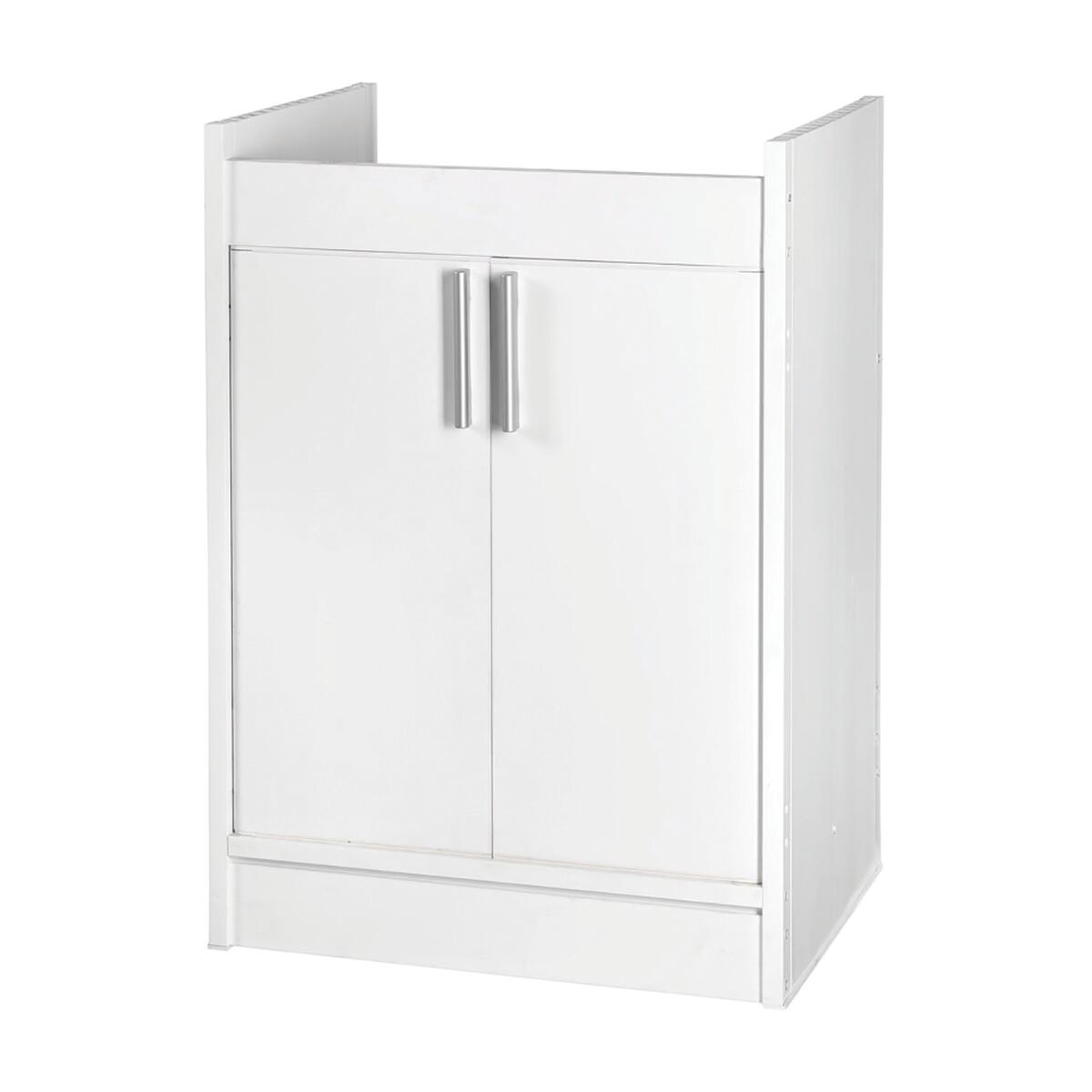 Mobile Lavanderia DOMINA 60x60cm In Legno Nobilitato - Per Lavatoio Ceramica/Resina, Bianco, Con Piedini Regolabili - Foto 6