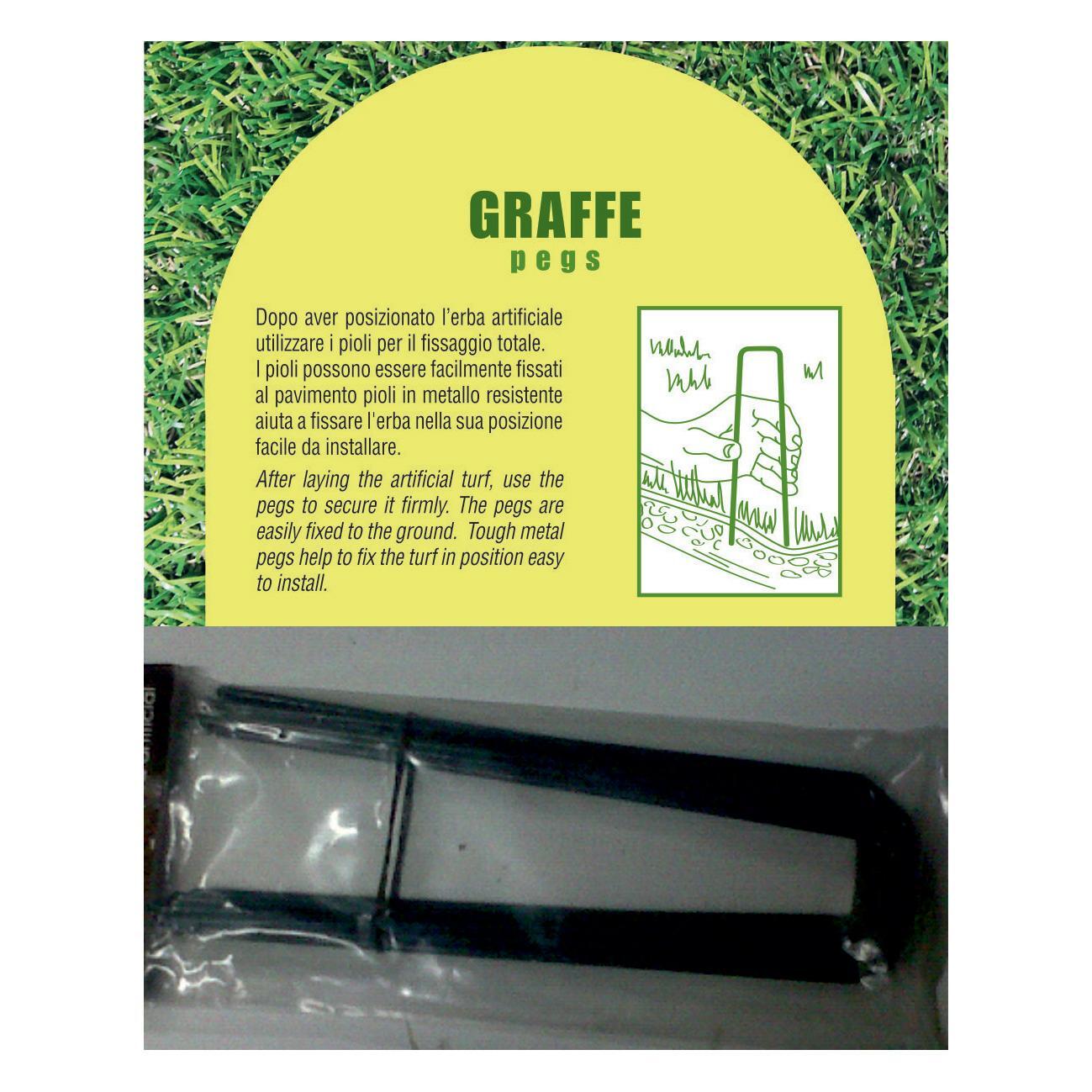 Graffe per prato sintetico L 0.175 m 10 pezzi