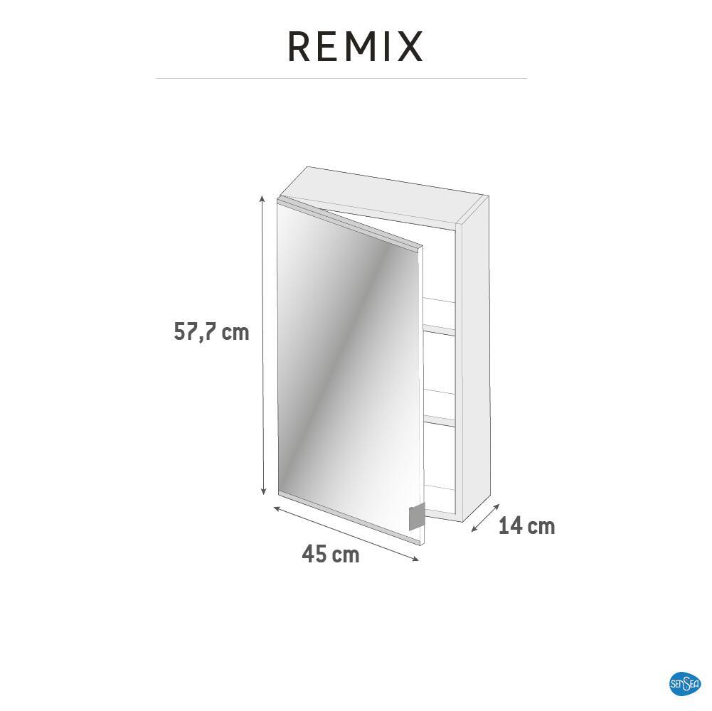 Specchio contenitore senza luce Remix L 45 x P 14 x H 75 cm cromo Sensea - 9
