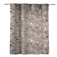Douceur D'Intérieur Tenda A Occhielli Sabaly 140x240 Cm – Velo Sabbia Con Stampa Oro E Finitura Vellutata