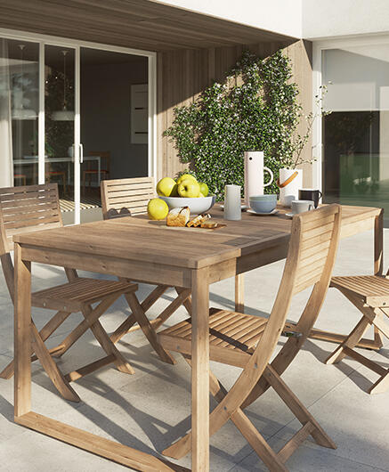 Tavolo da giardino allungabile rettangolare Solaris NATERIAL con piano in legno L 180/240 x P 90 cm - 2
