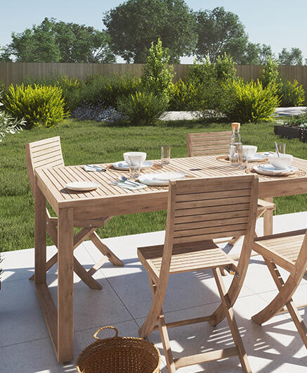 Tavolo da giardino allungabile rettangolare Solaris NATERIAL con piano in legno L 180/240 x P 90 cm - 16