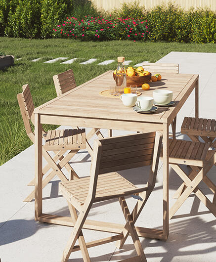 Tavolo da giardino allungabile rettangolare Solaris NATERIAL con piano in legno L 180/240 x P 90 cm - 7