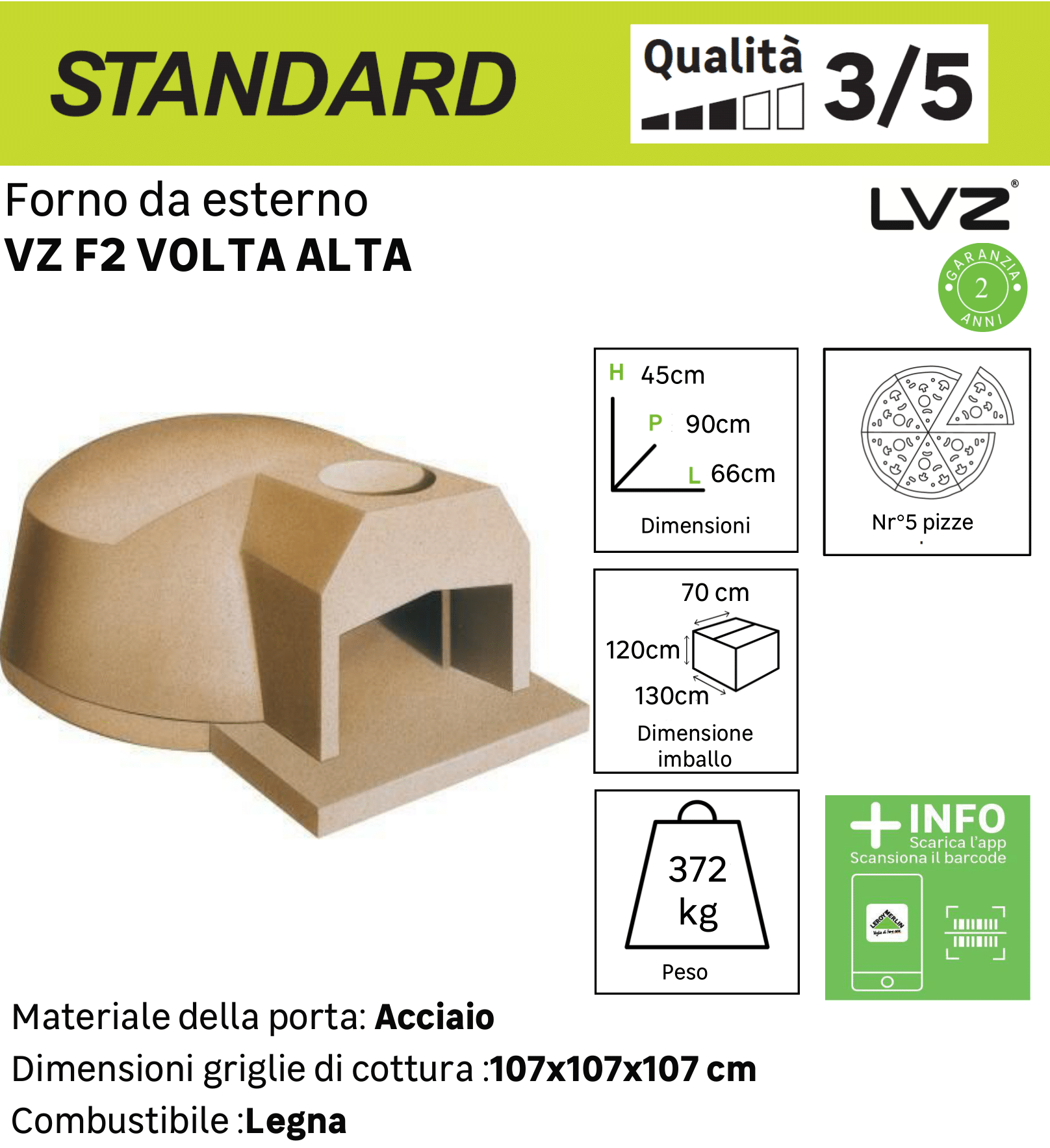 Forno da esterno LINEA VZ F2 | Leroy Merlin