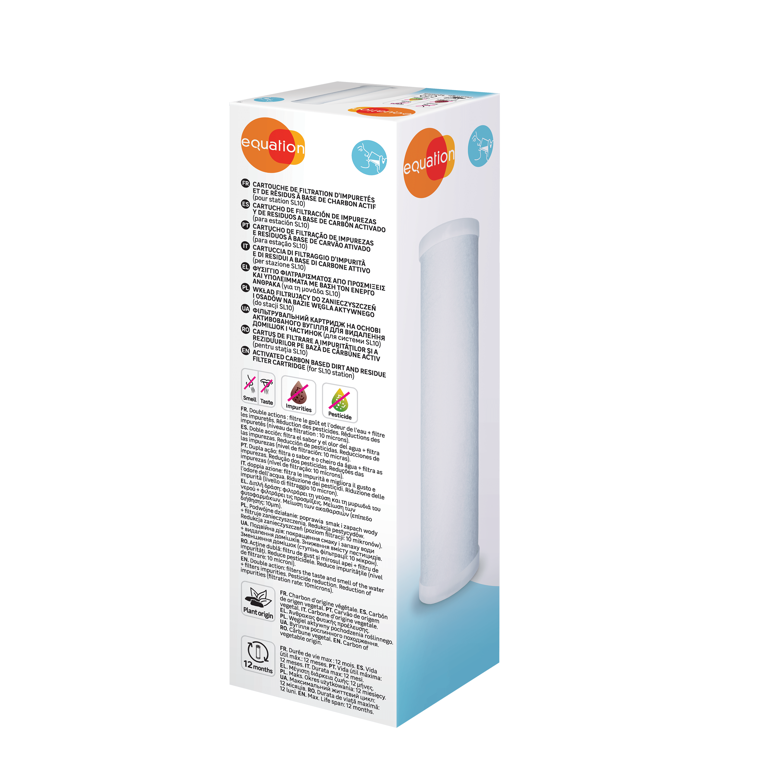 Filtro Acqua per Caraffa, Cartucce Filtro Acqua Con Carbone Attivo E Resina a Sc