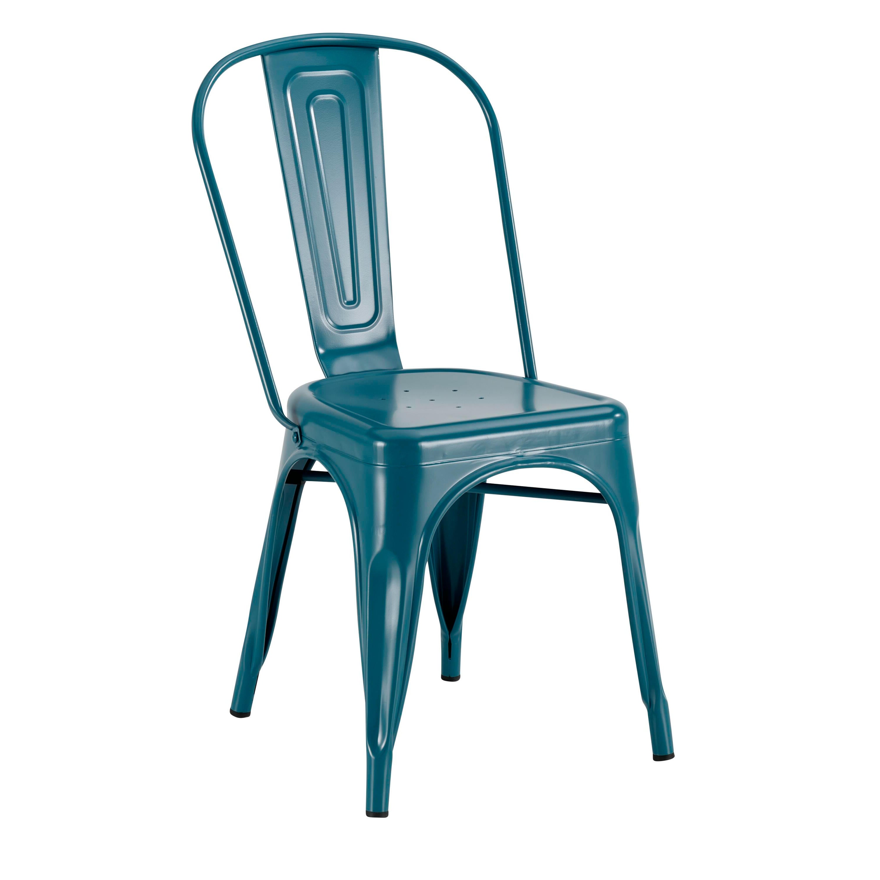 Sedia da giardino Soho in acciaio con seduta in acciaio blu | Leroy Merlin