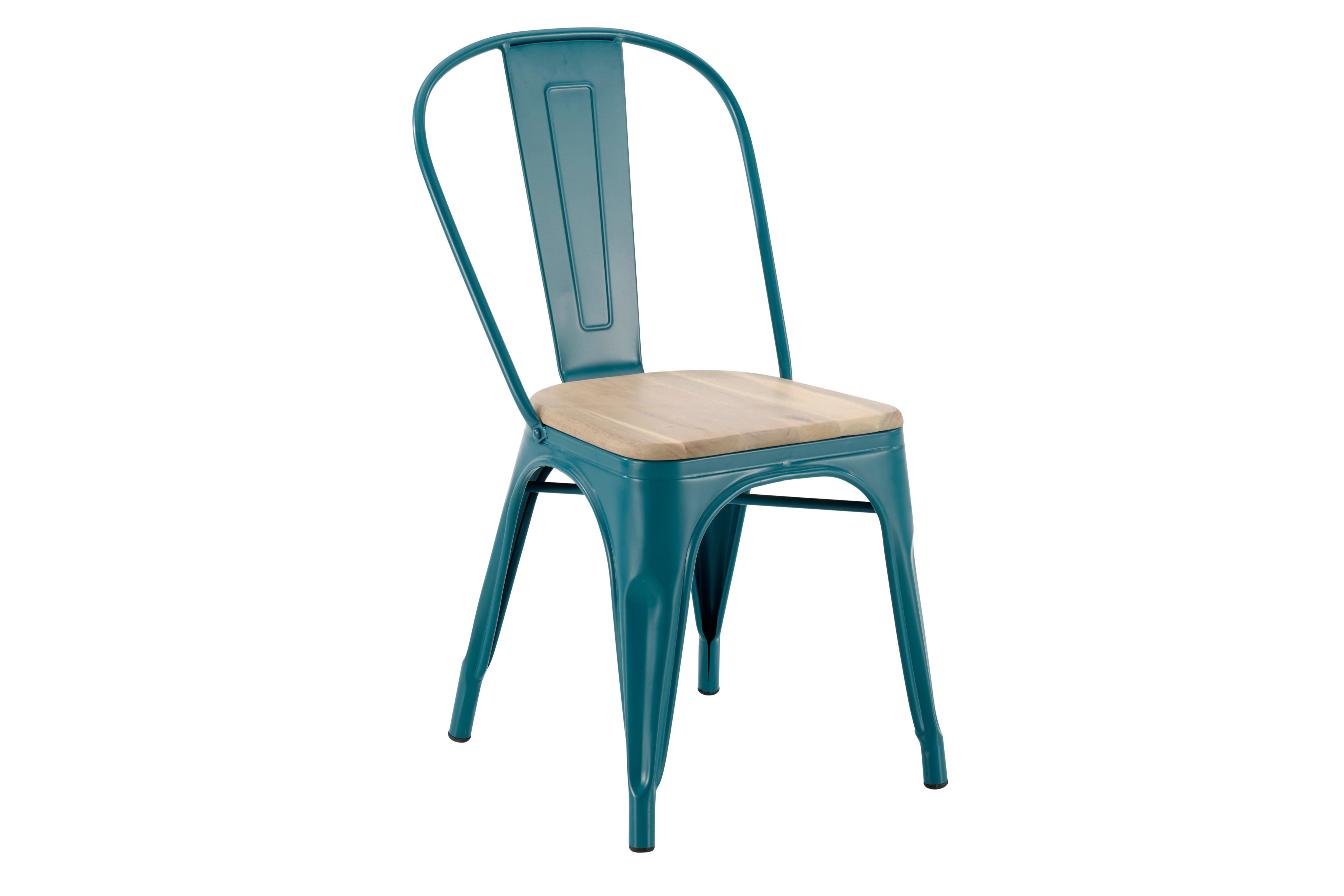 Sedia da giardino Oxford in acciaio con seduta in legno blu | Leroy Merlin