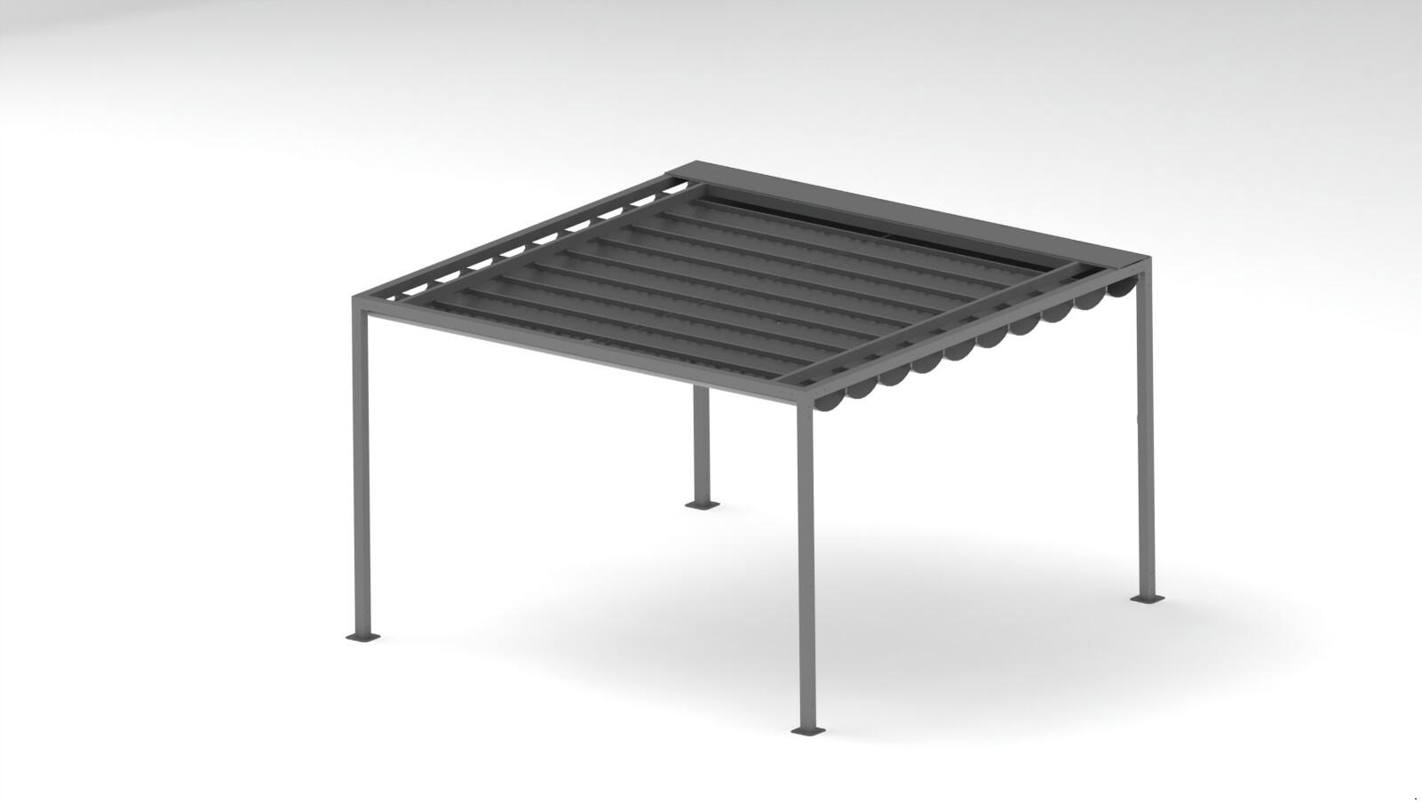 Pergola alluminio Gazebo ALICUDI 3x3 grigio L 300 cm x P 300 cm, H 2.5