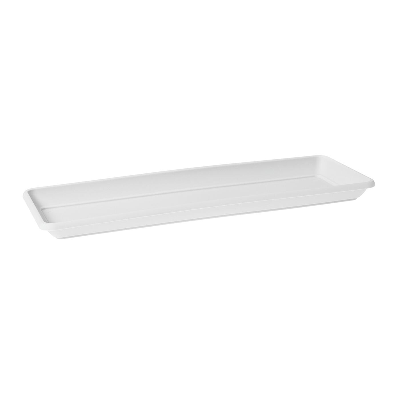 Sottovaso per fioriera Venezia in polipropilene color bianco H 3.3 x L 57.4 x P 17.4 cm