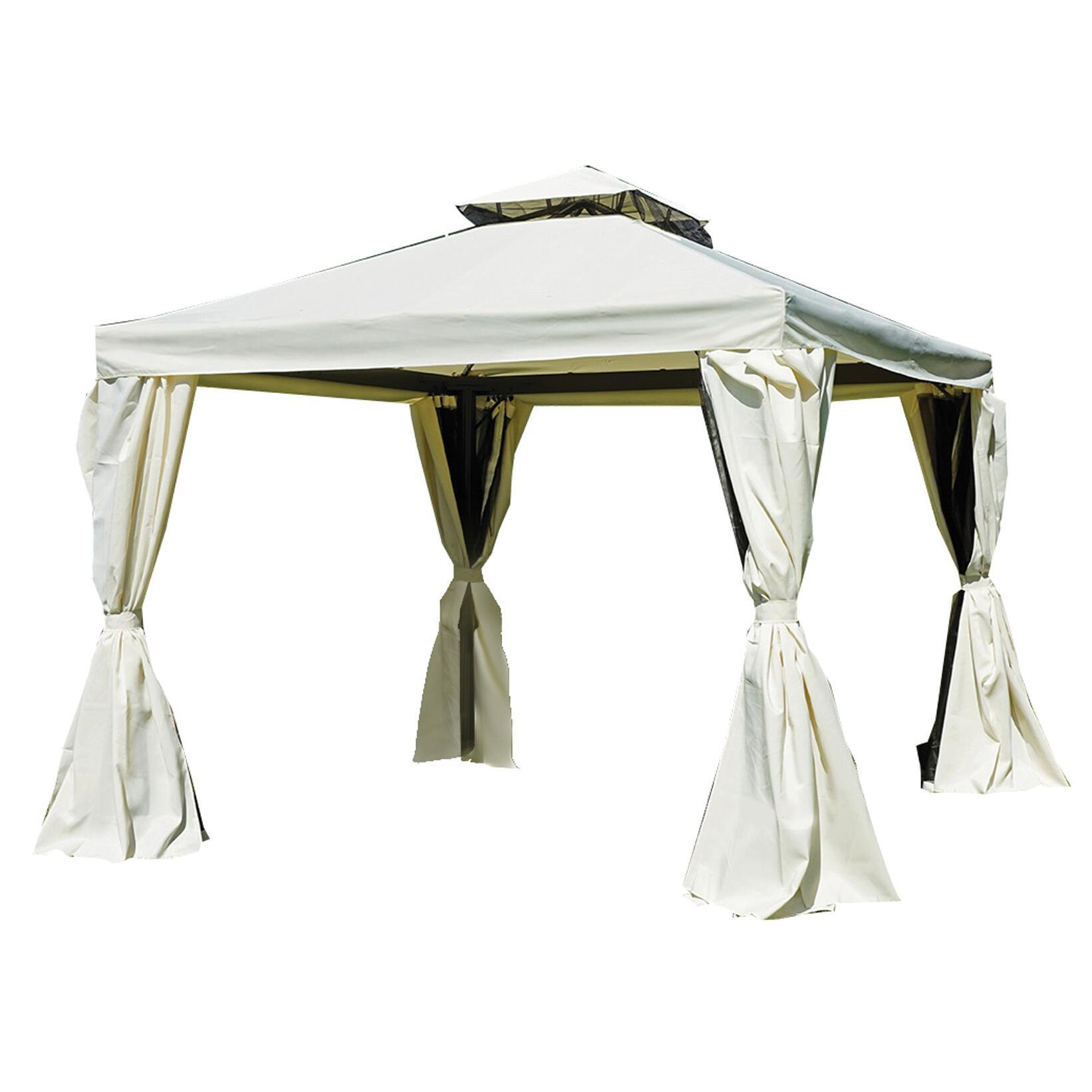 Gazebo alluminio Quadrato ecru L 300 cm x P 300 cm, H 2.96 m Leroy Merlin