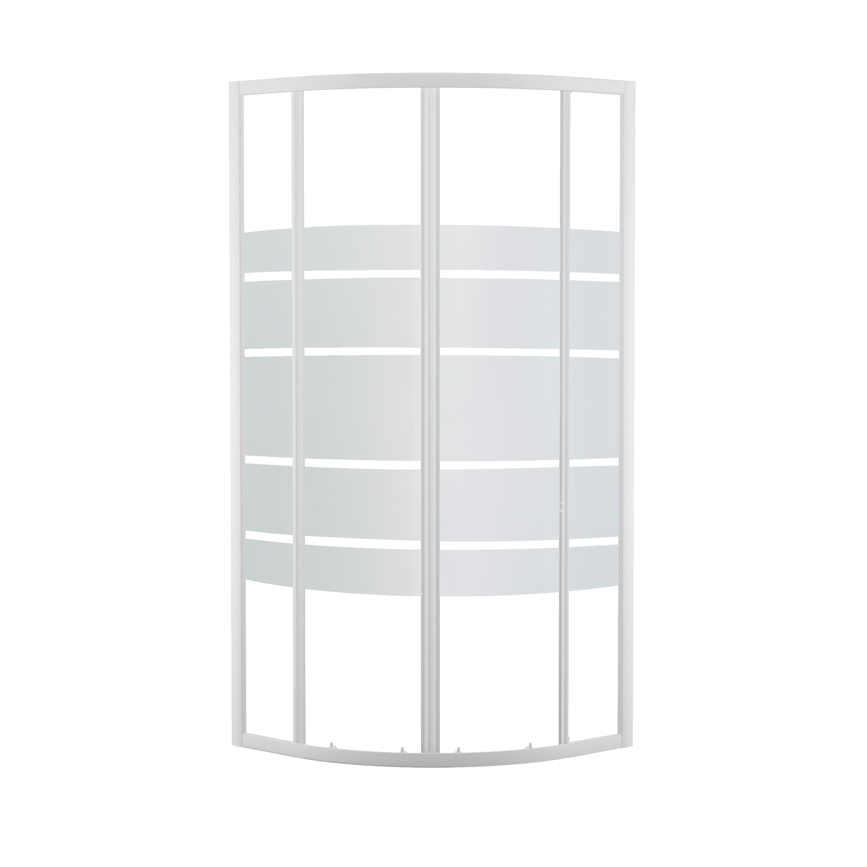 Box doccia semicircolare scorrevole Nerea 90 x 90 cm, H 185 cm in vetro temprato, spessore 4 mm serigrafato bianco - 4