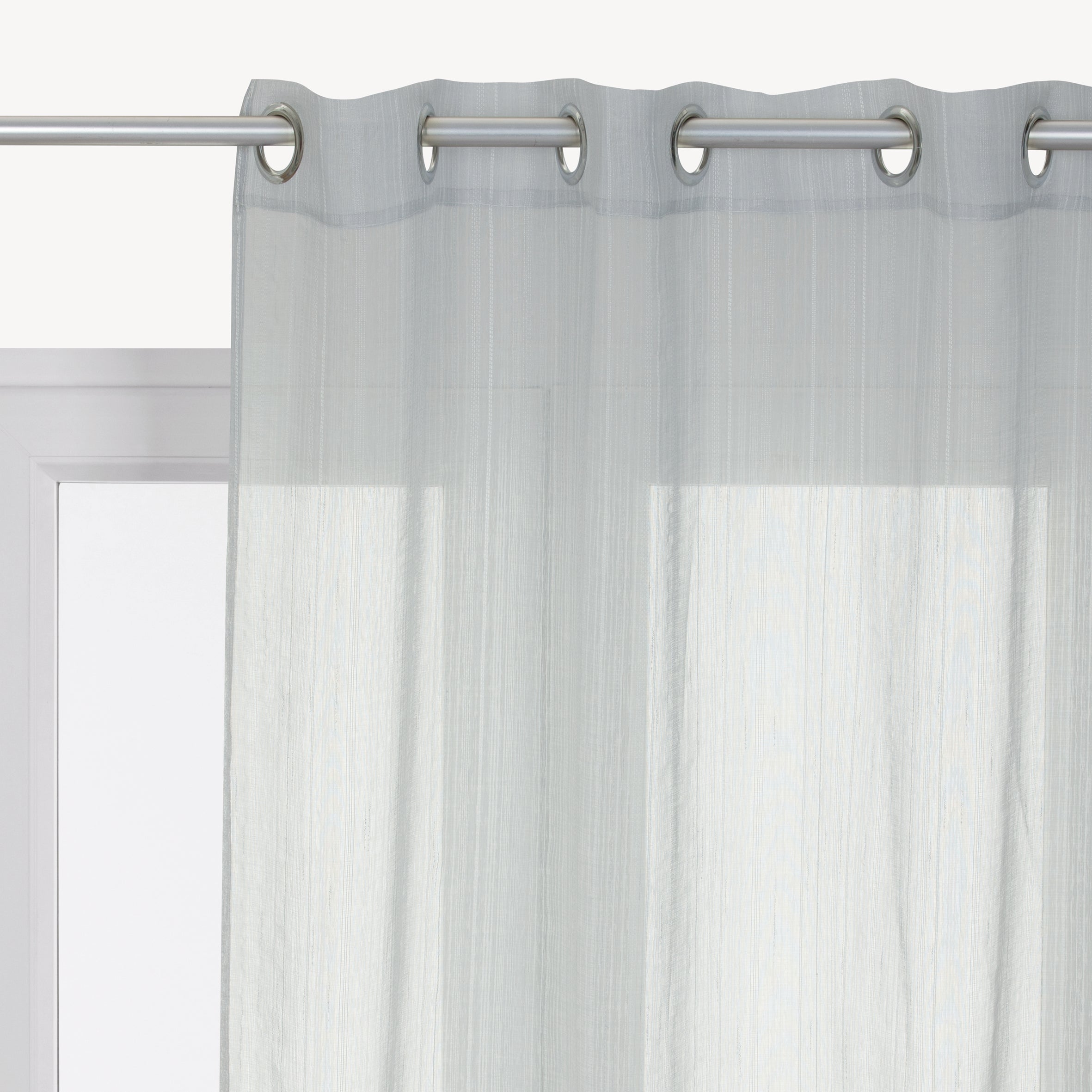 Tenda A Onde ESLIR In Voile Grigio 140x145 Cm – Con Occhielli E Passanti