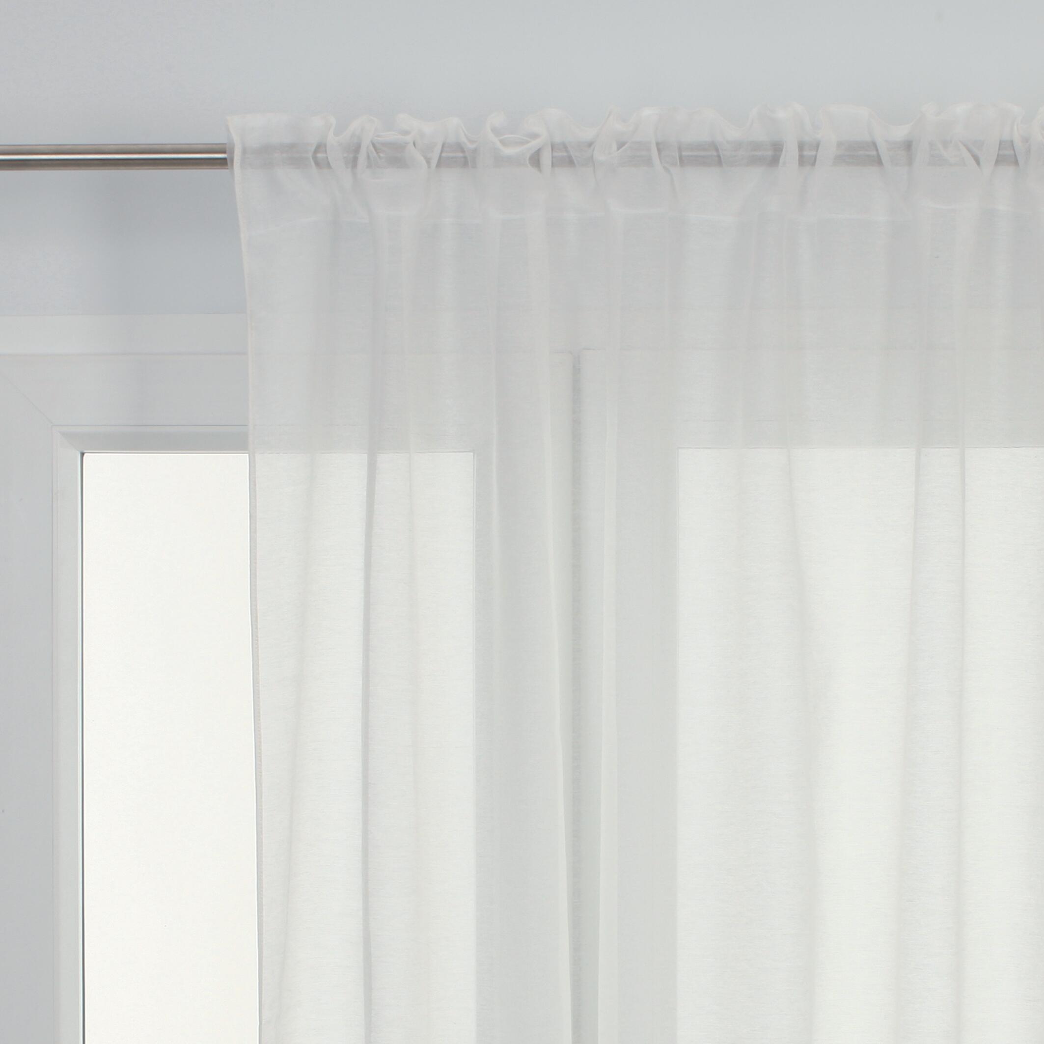 Tenda Semi-filtrante Julia Bianco Fettuccia Con Passanti Nascosti 140x295 Cm 83726966