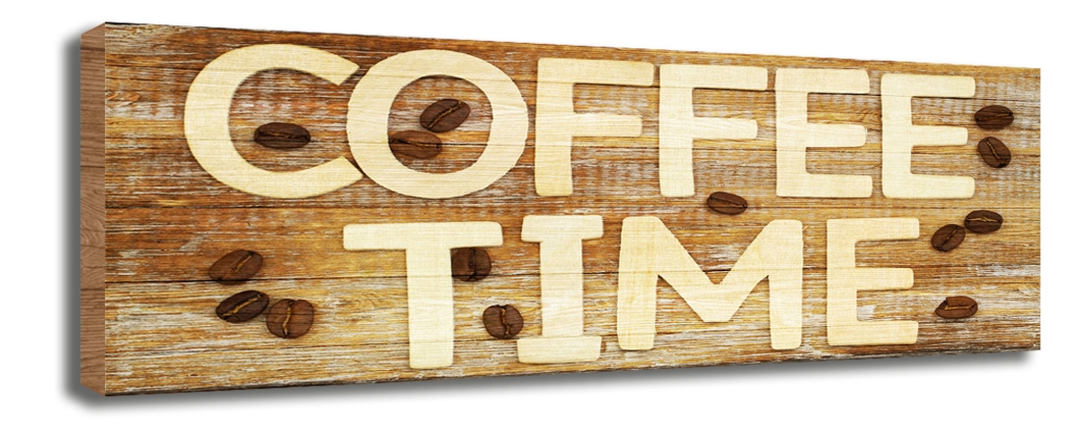 Stampa su legno Coffee Time 20x50 cm - 1
