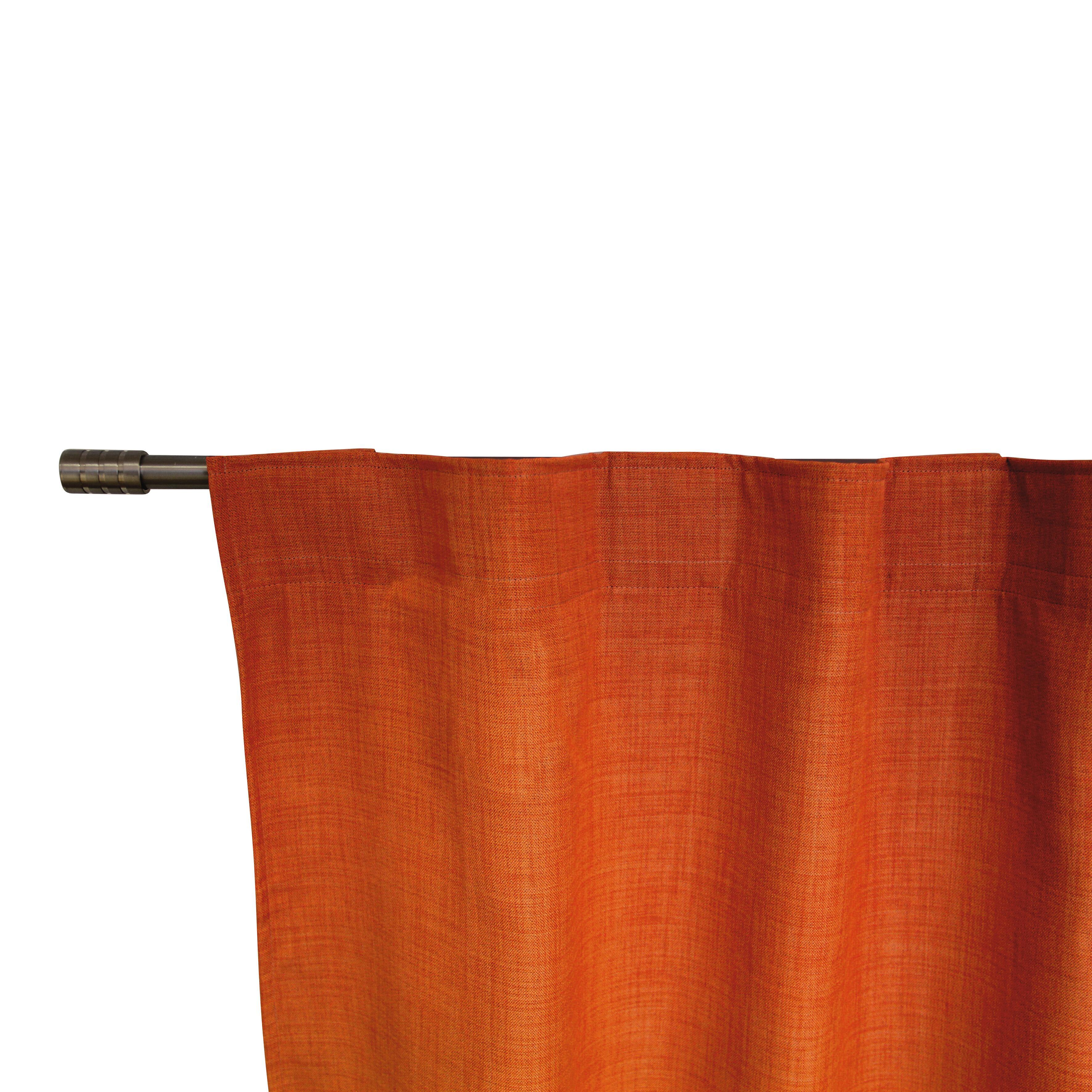 Tenda Oscurante Ignifugo Lin arancione fettuccia con passanti nascosti 140 x 300 cm - 3